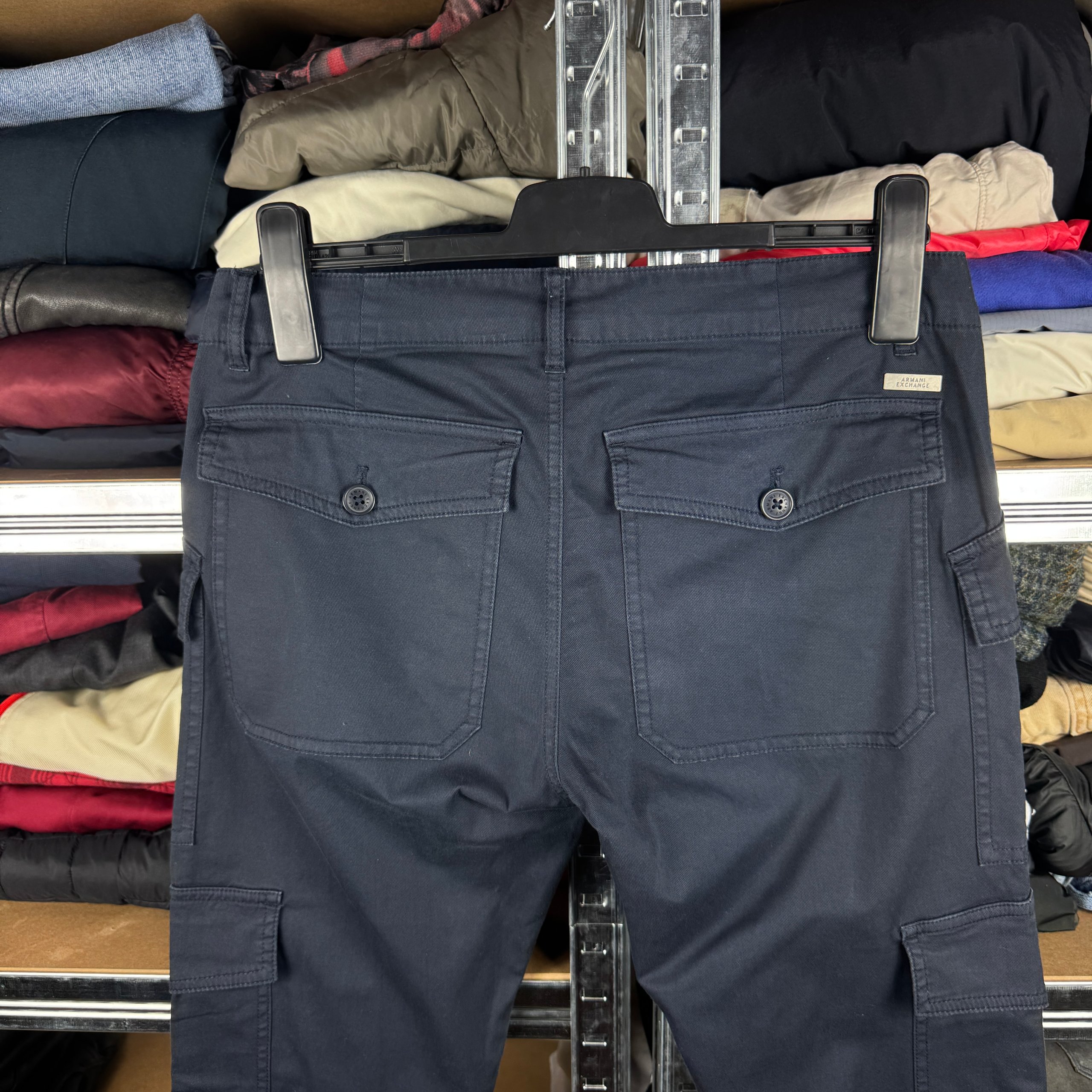 Men`s Armani Exchange Cargo Multipocket Navy Slim FIt Pants Size 31 image 7
