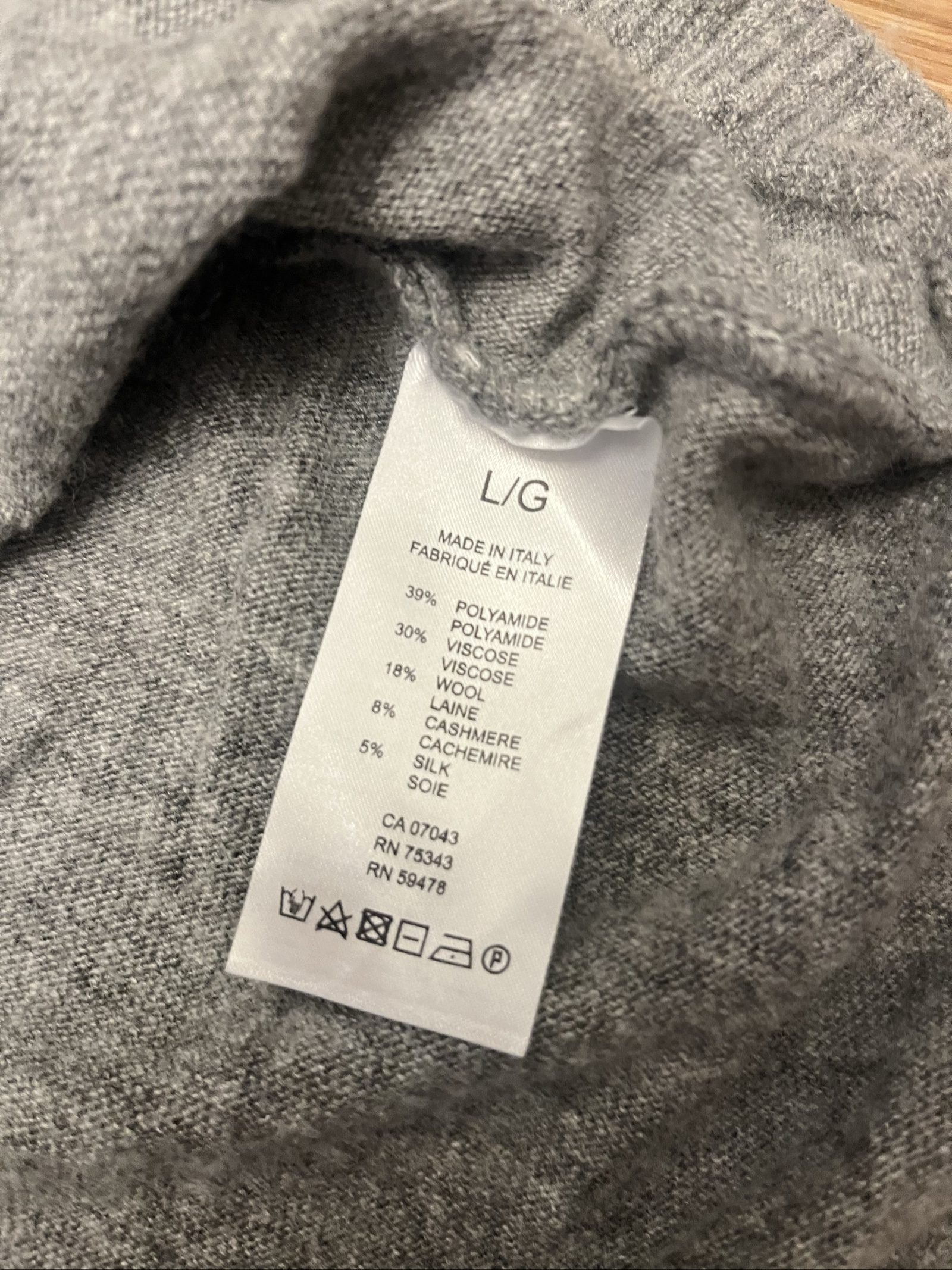 Bianco&Blu Women's Grey Knit Sweater Large Polyamide Viscose Wool Blend image 3