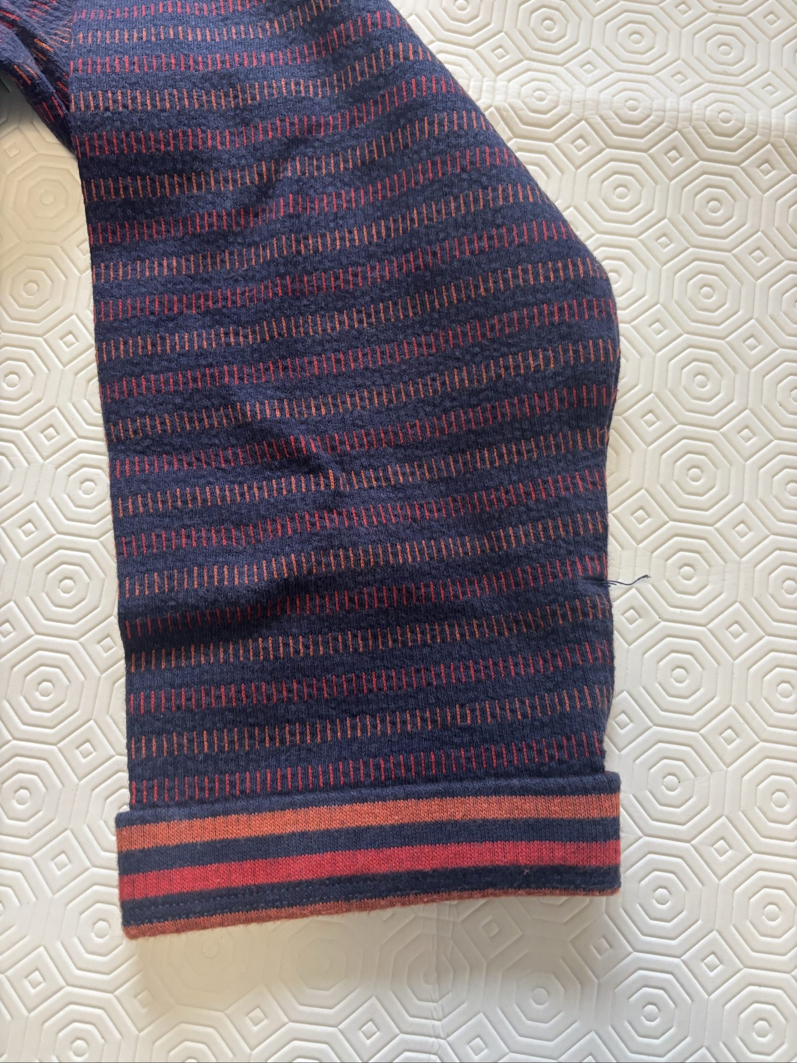 Seasalt Cornwall Women's Navy & Orange Striped Roll Neck Top UK 12 image 3