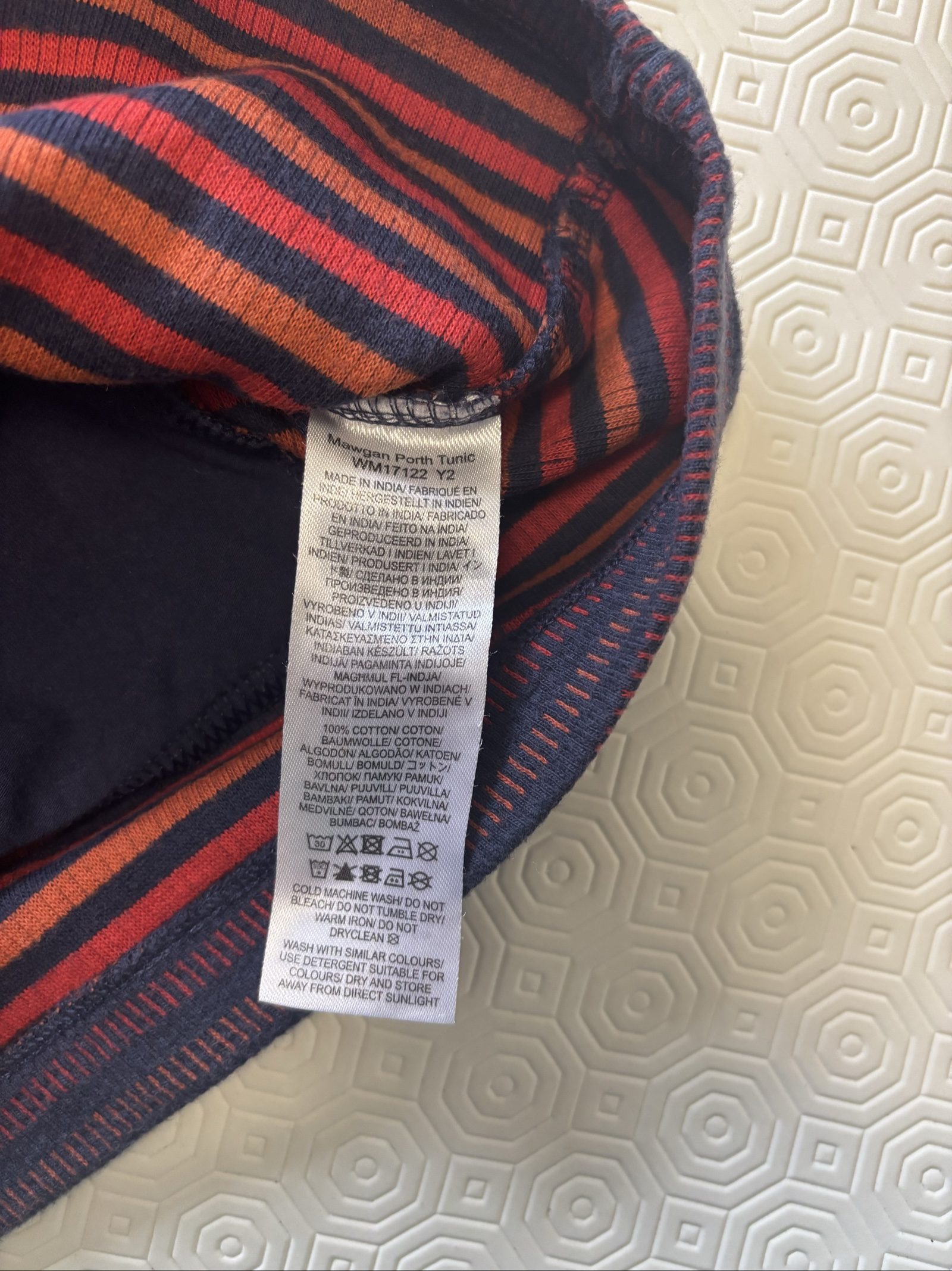 Seasalt Cornwall Women's Navy & Orange Striped Roll Neck Top UK 12 image 6