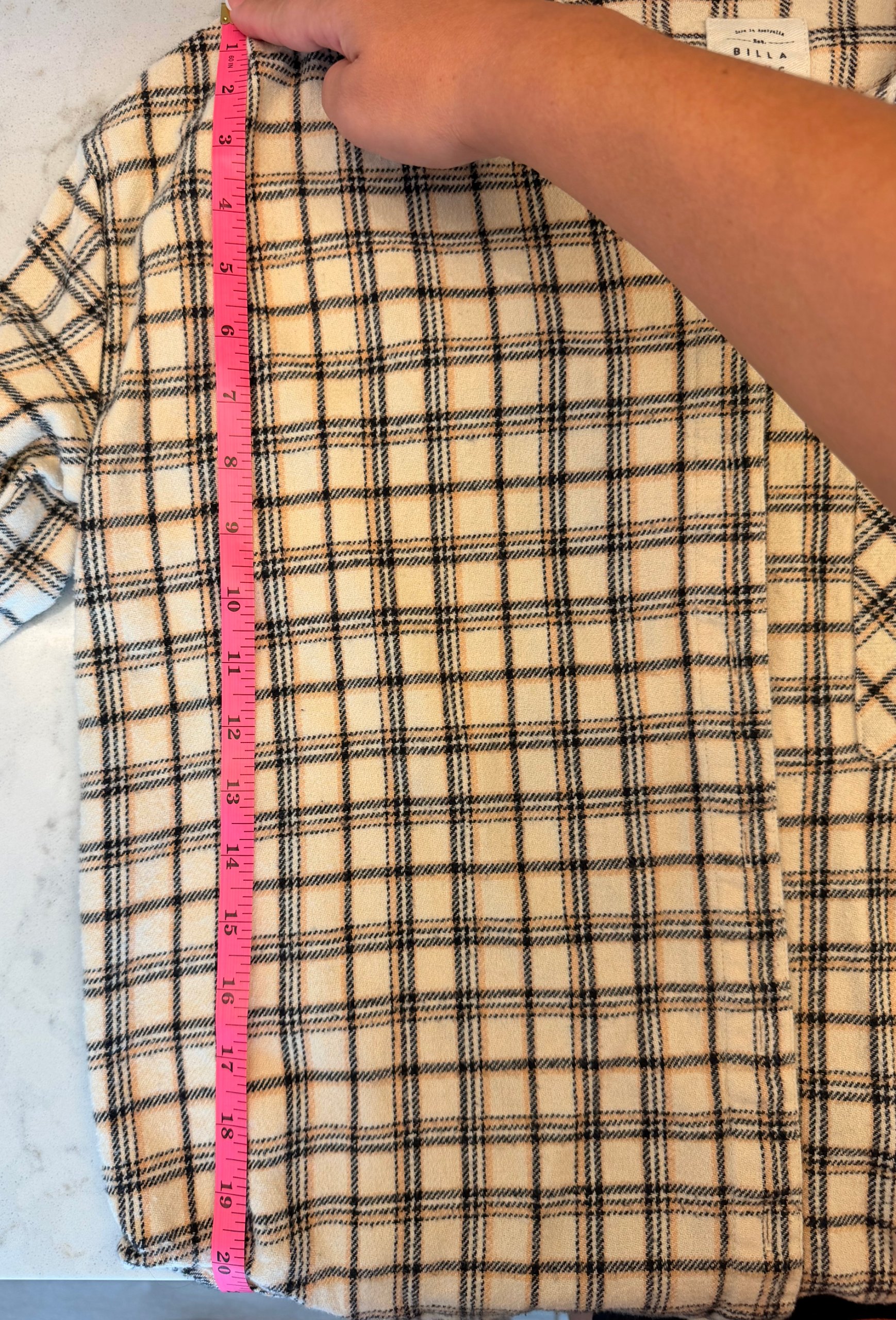 Billabong Women's Beige & Black Plaid Button Down Shirt Medium image 4