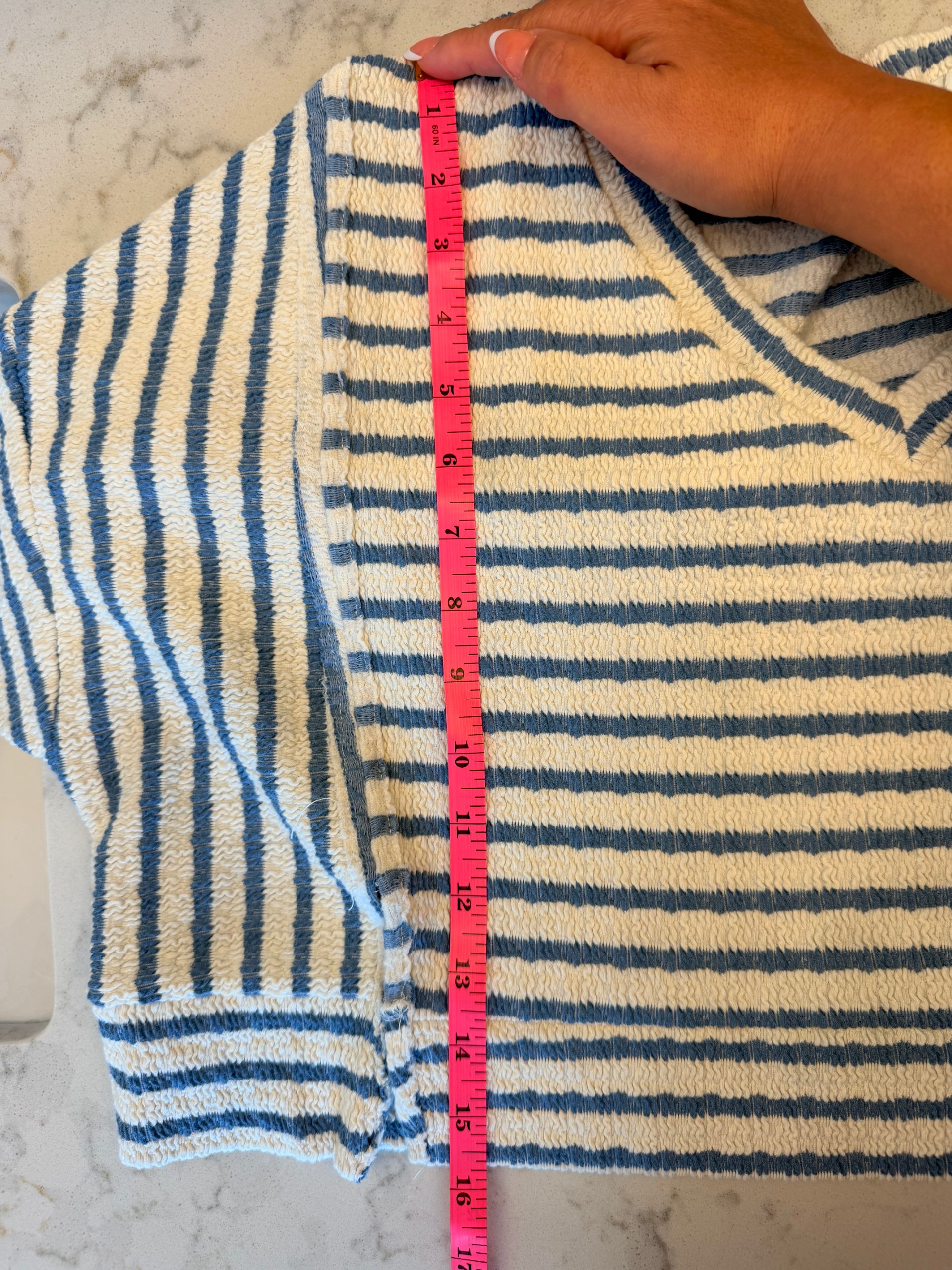 Altar'd State & Blue Striped V-Neck Sweater Small image 9