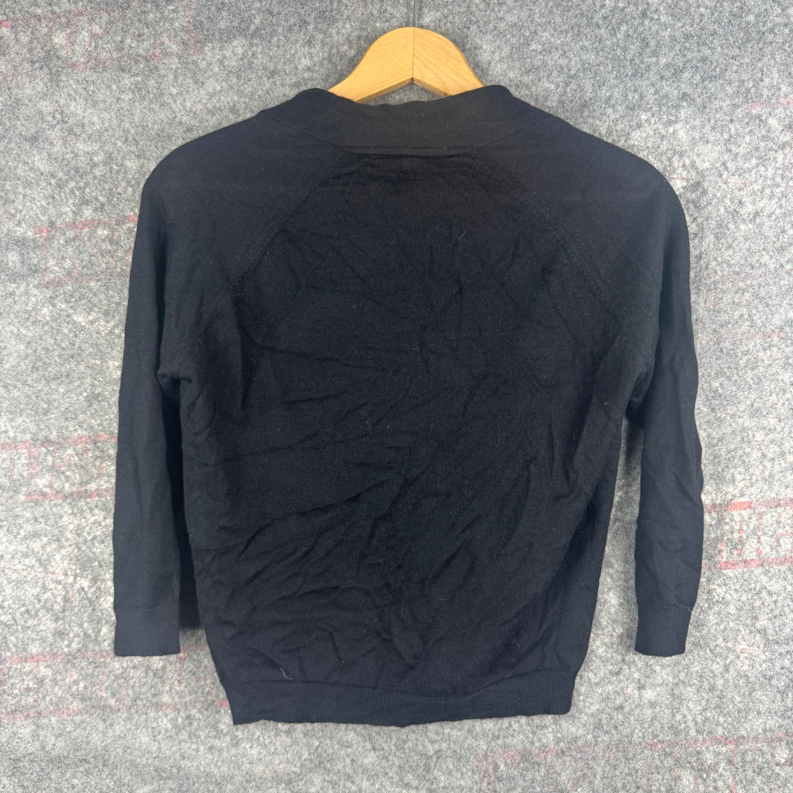 Y2K Topshop Black Shawl Collar Button Cardigan UK 8 image 4
