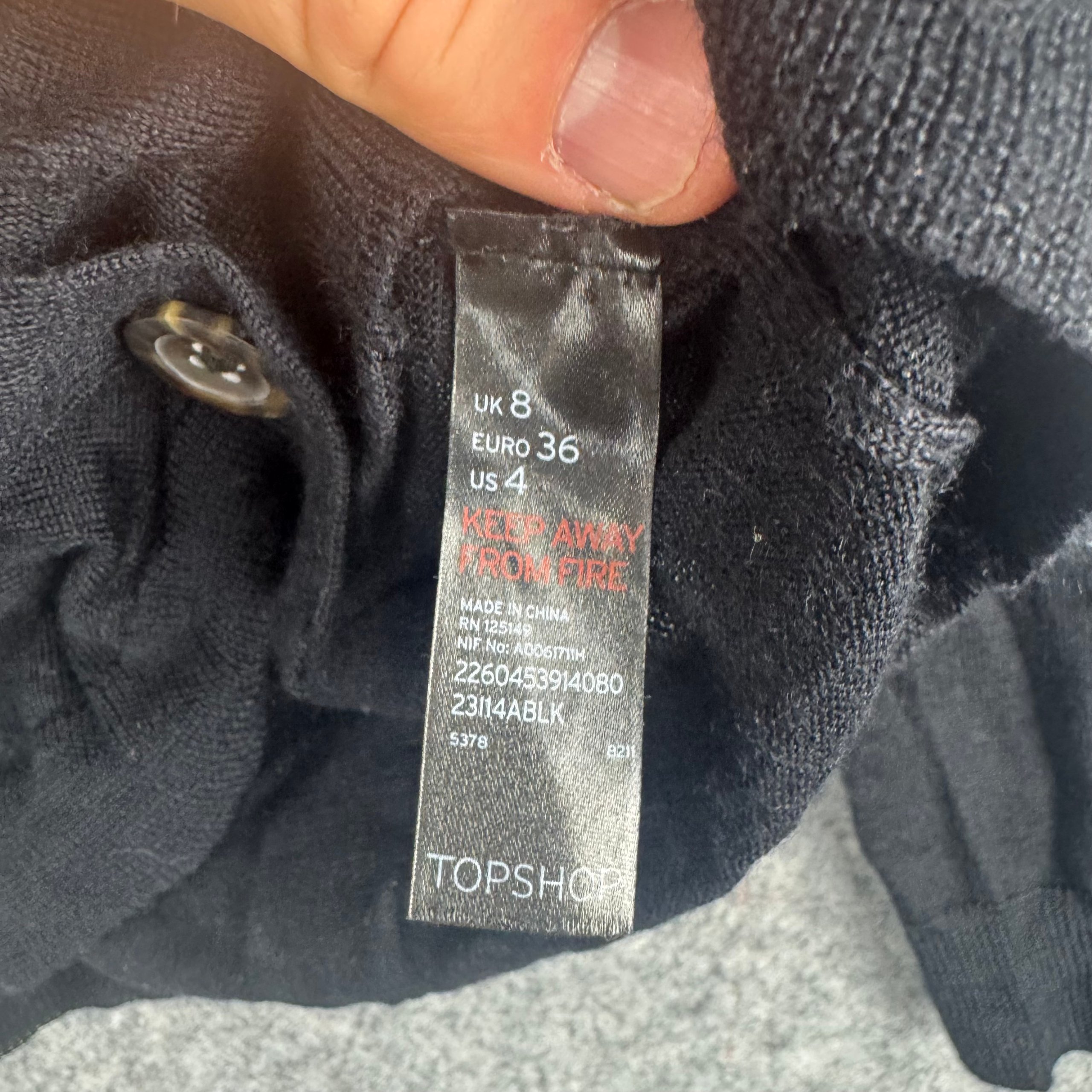 Y2K Topshop Black Shawl Collar Button Cardigan UK 8 image 5