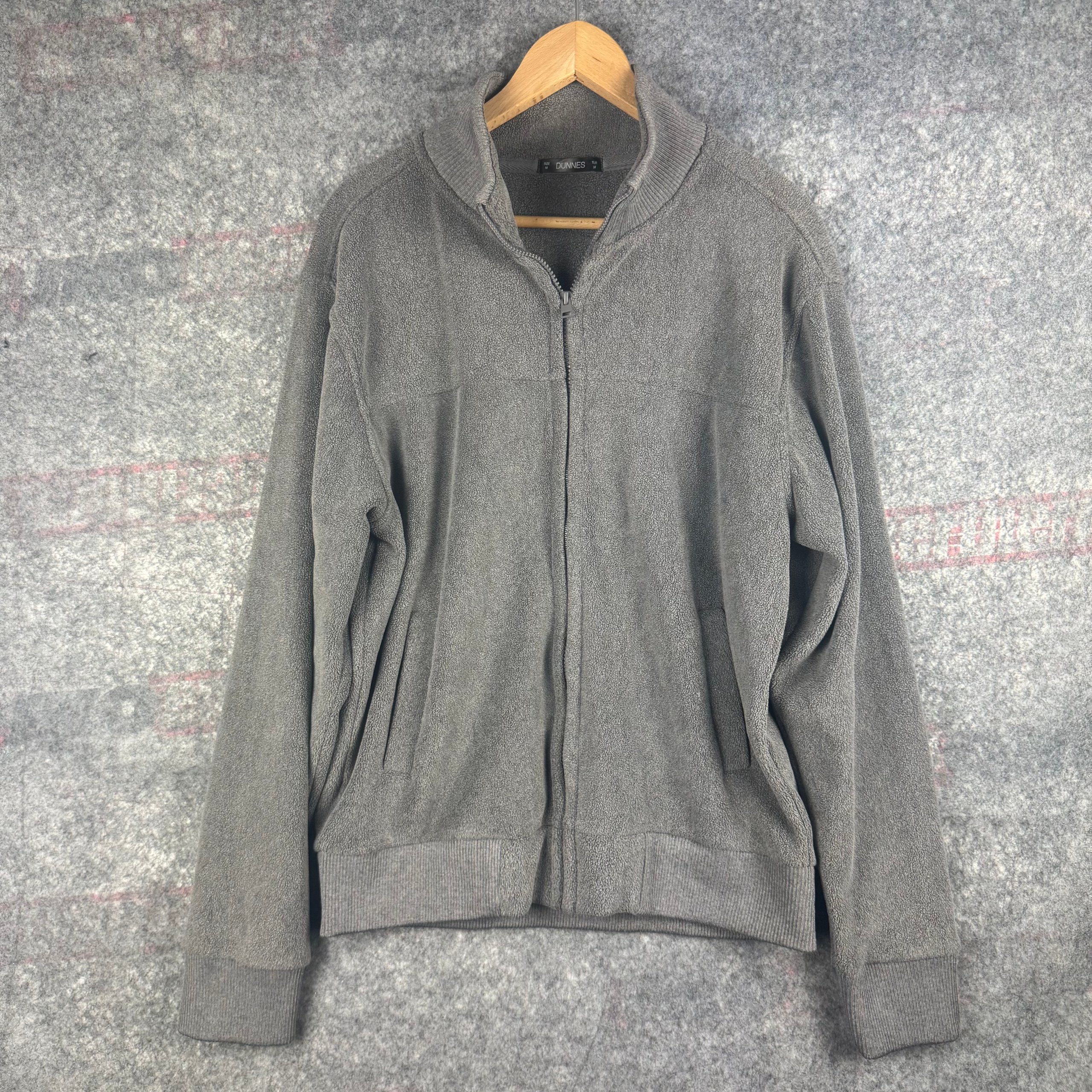 Dunnes Grey Full Zip Teddy Fleece Jacket Mens M