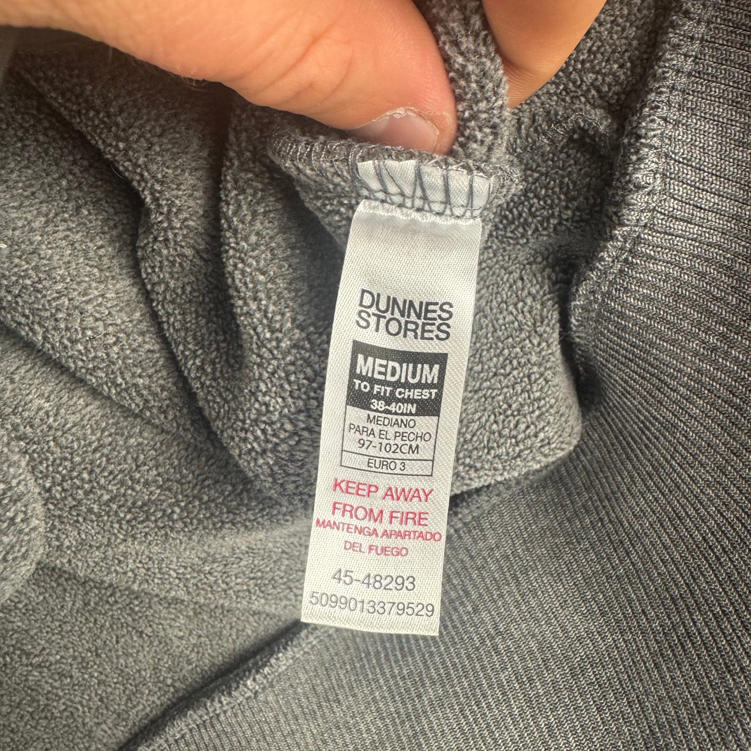 Dunnes Grey Full Zip Teddy Fleece Jacket Mens M image 6