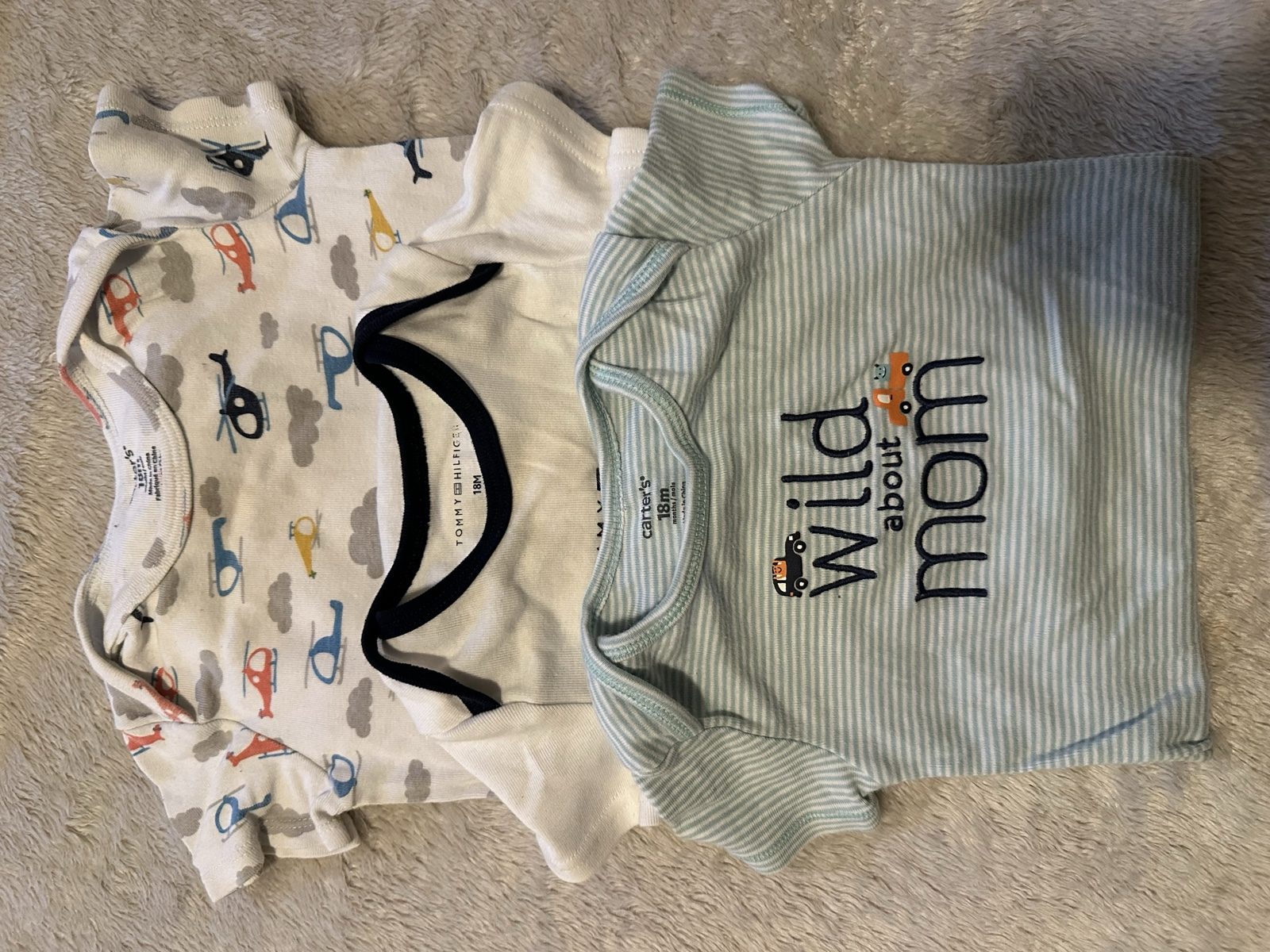 Tommy Hilfiger & Carter's Multi Colour Baby Bodysuits 18 Months Cute Print image 4