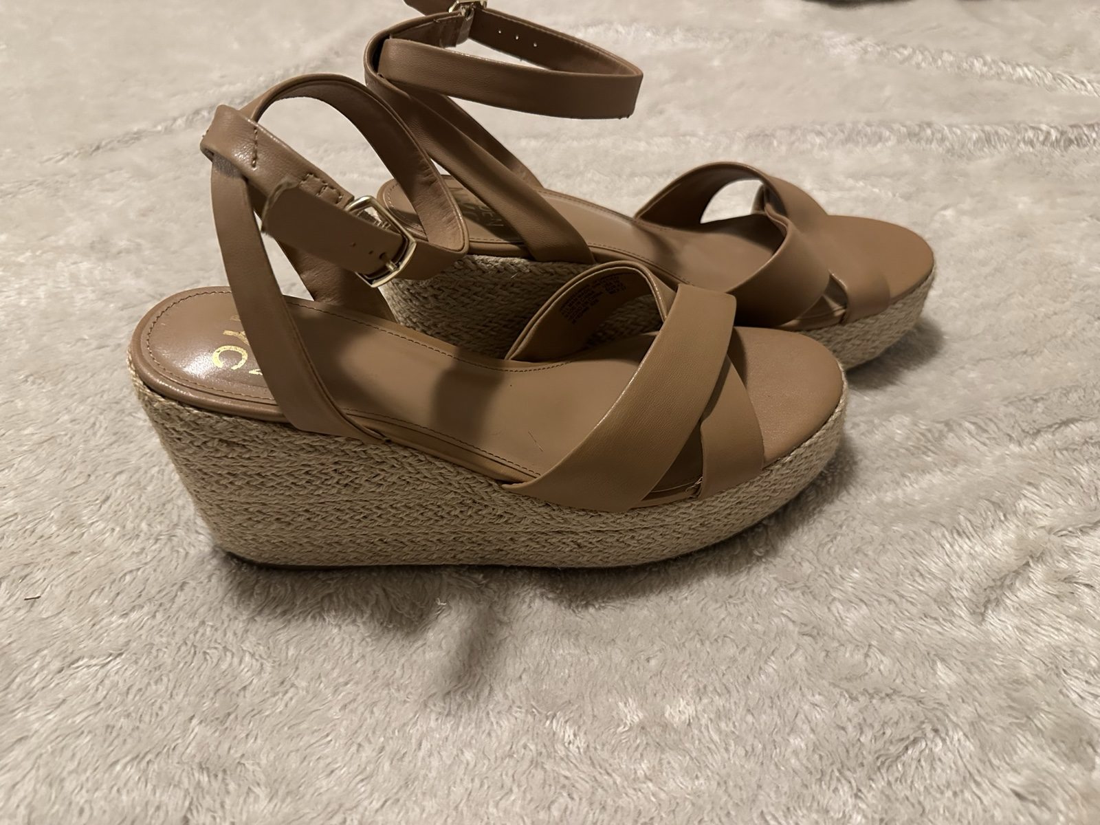 Madden NYC Women's Tan Wedge Sandals Size 10
