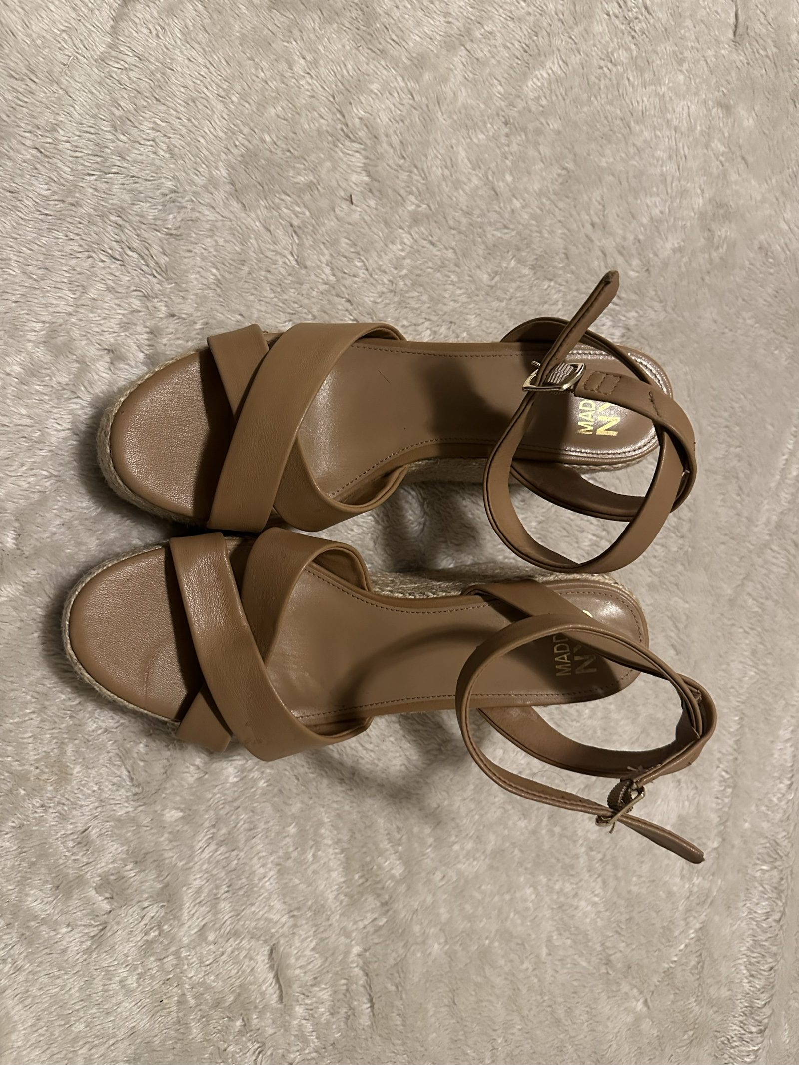Madden NYC Women's Tan Wedge Sandals Size 10 image 3