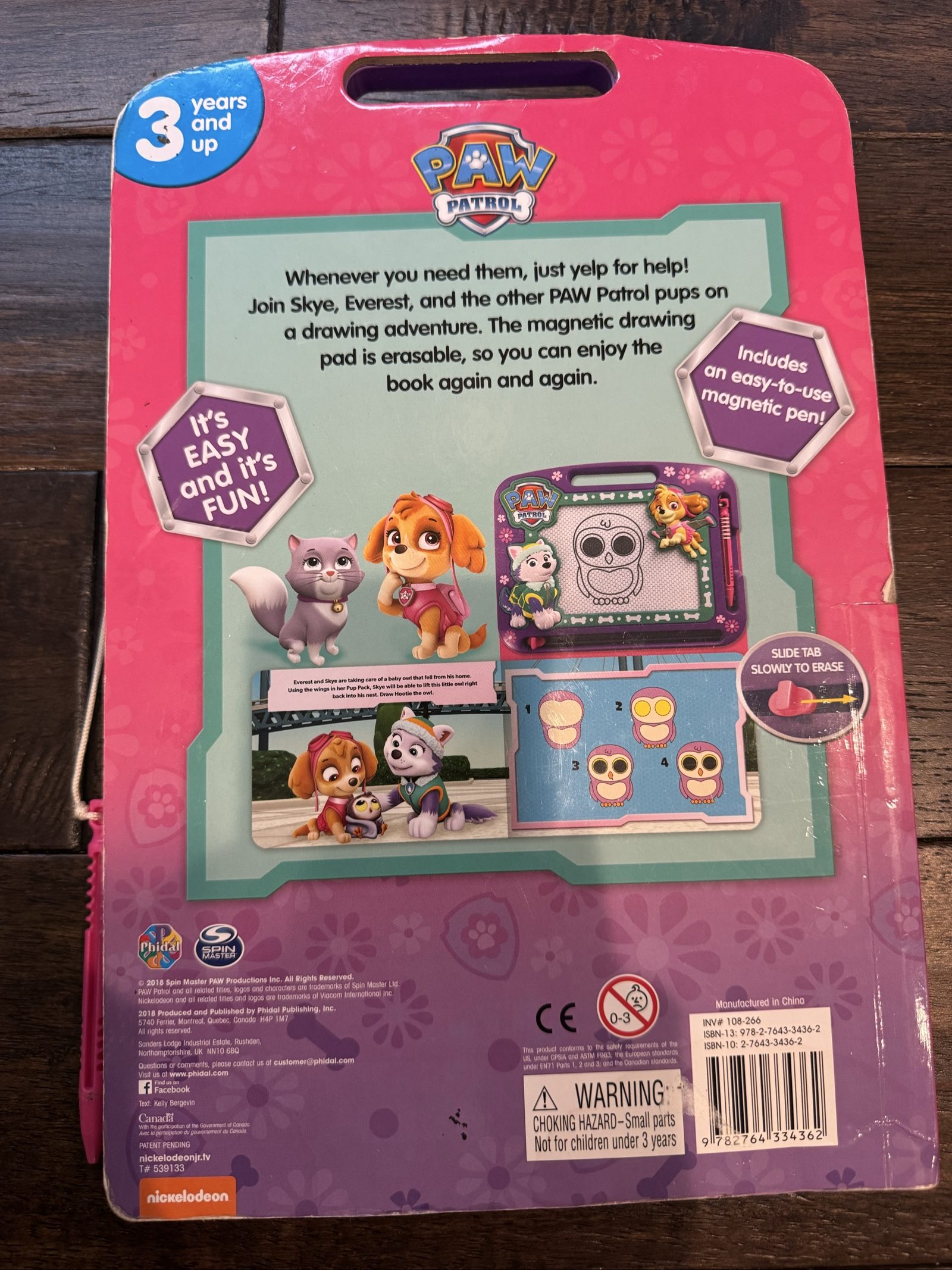 PAW Patrol Skye & Everest Magnetic Drawing Board Activity Book with Pen – Phidal image 2
