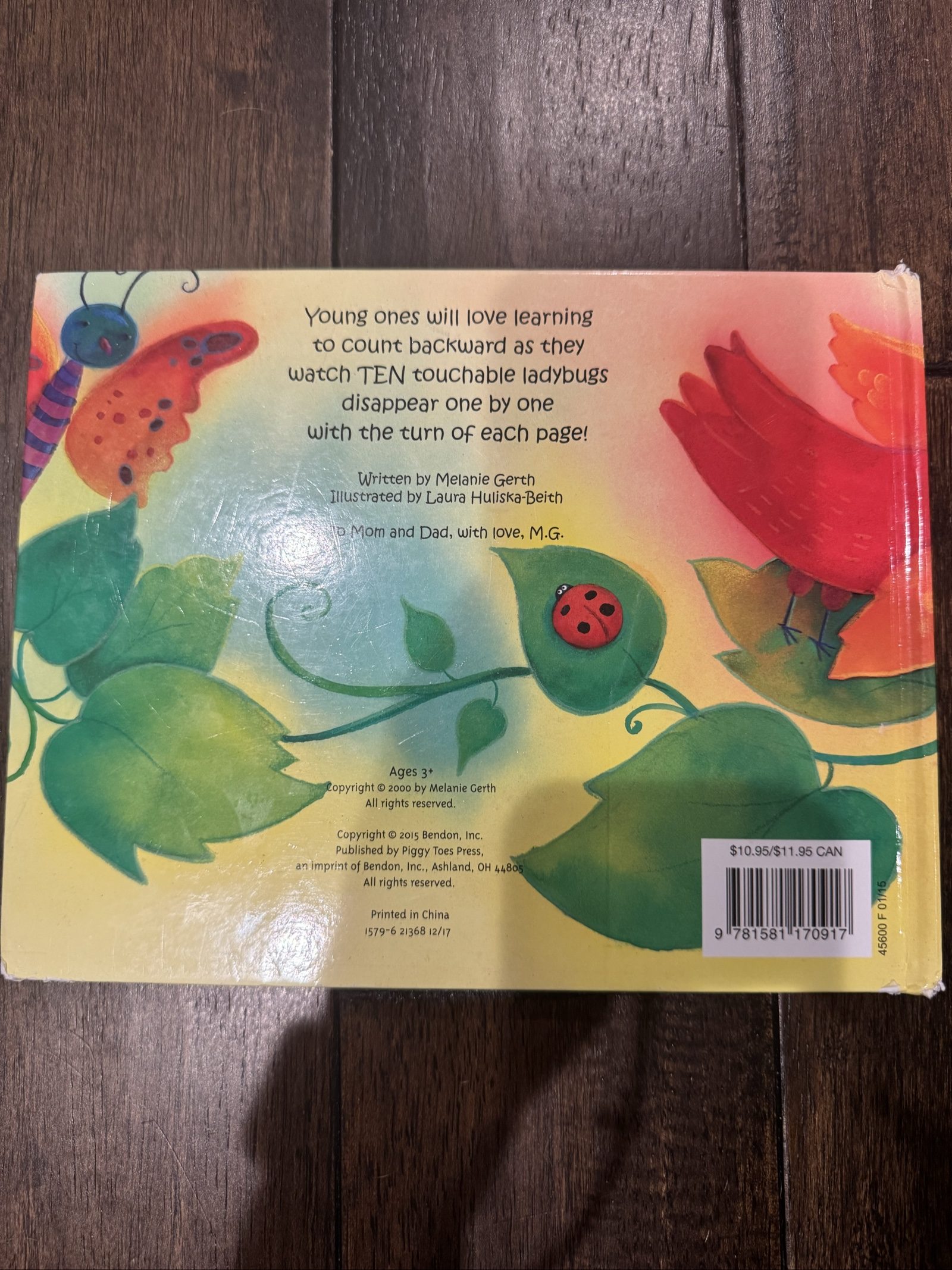 Ten Little Ladybugs by Melanie Gerth – Touch and Feel Counting Board Book image 2