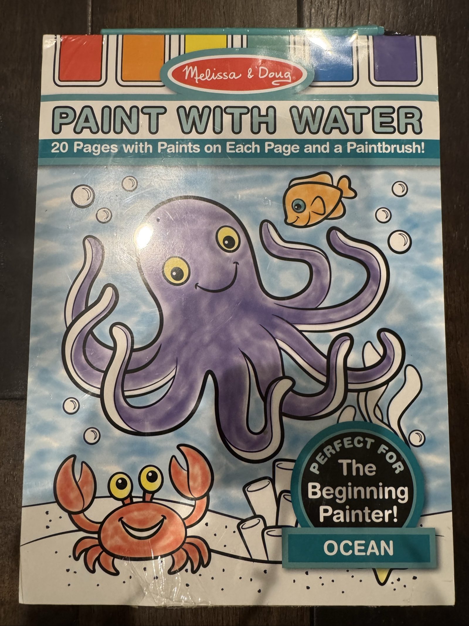 New Melissa & Doug Paint With Water Ocean Activity Book – 20 Pages & Paintbrush