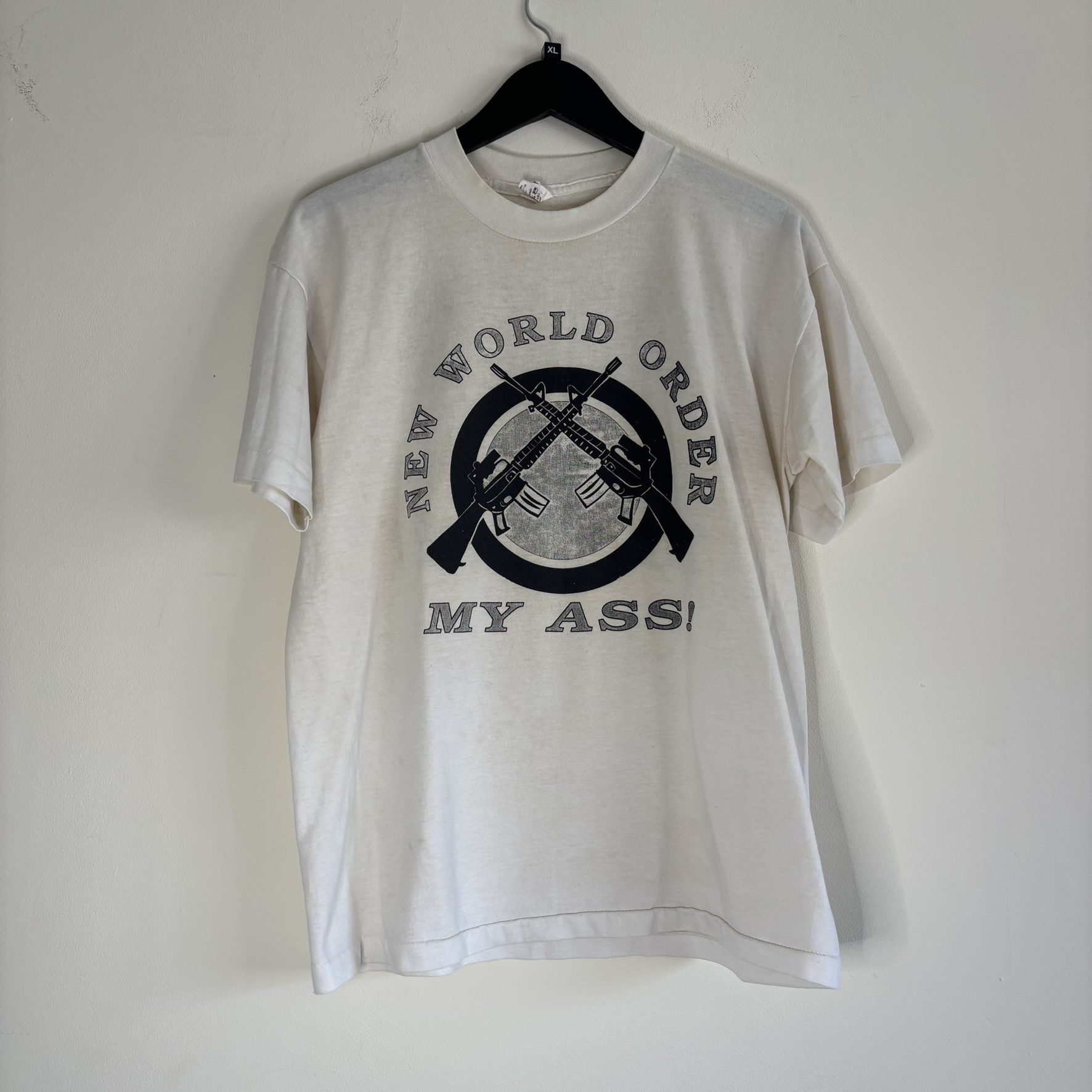 Vintage 90s 'New World Order My A**' Single Stitch Belton Tee M**
