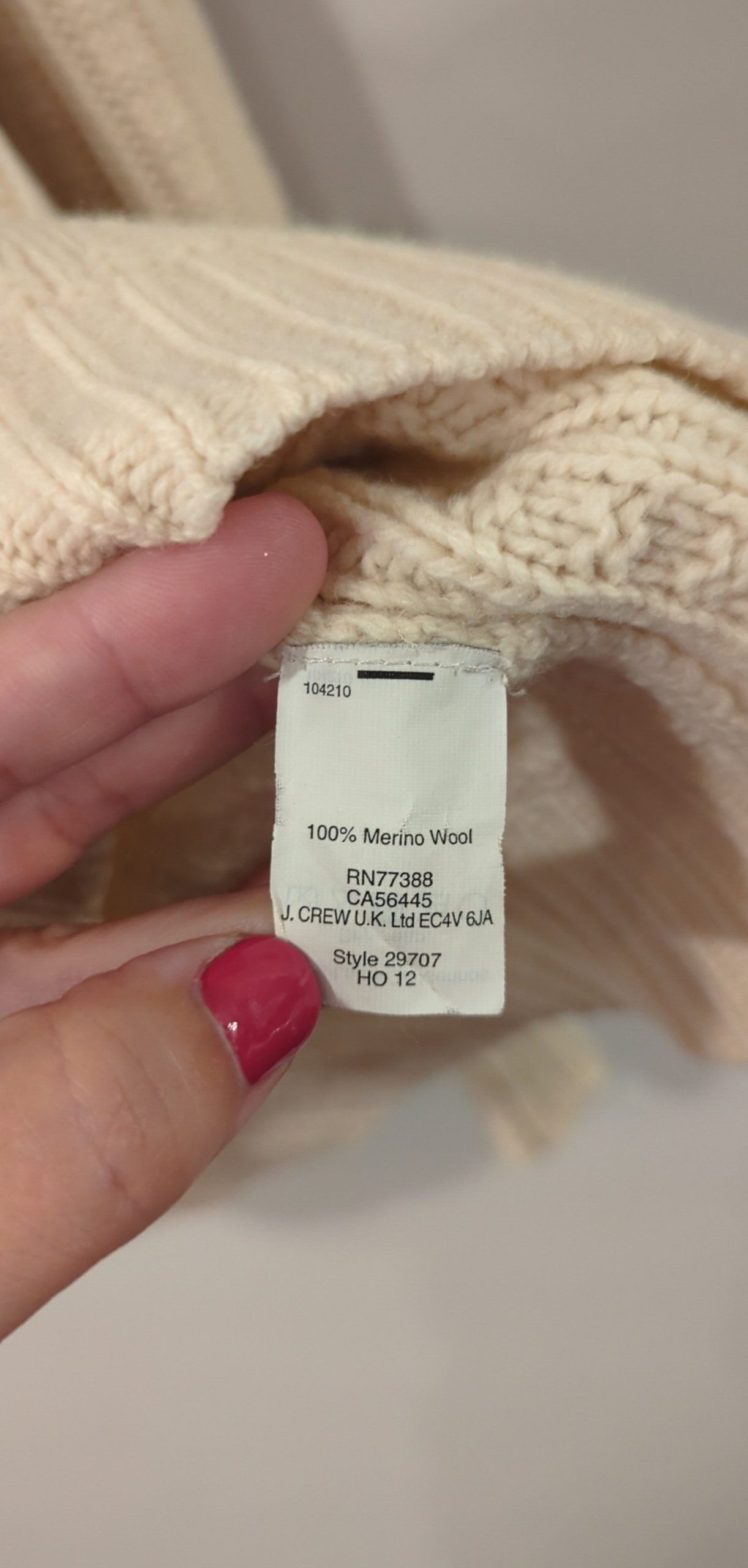 J Crew Wallace 100% Merino Wool Cable Knit Sweater Medium FLAWED image 4