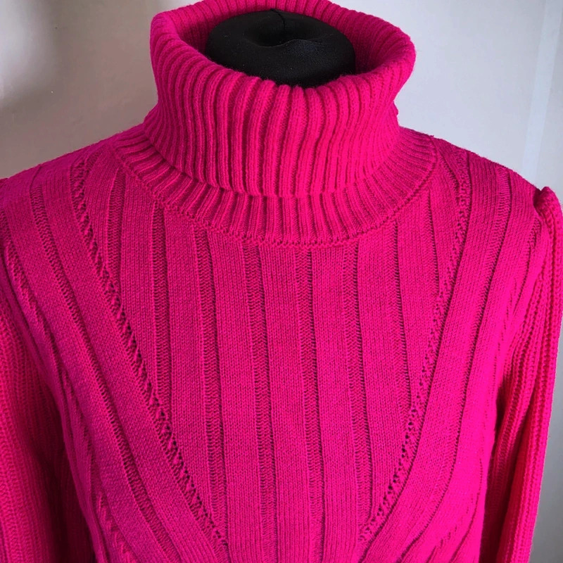 Hot Pink roll neck jumper size L image 2