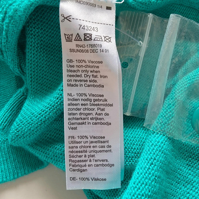 Monsoon Turquoise Pointelle Knit Cardigan – Size 10 – Generous Fit image 6