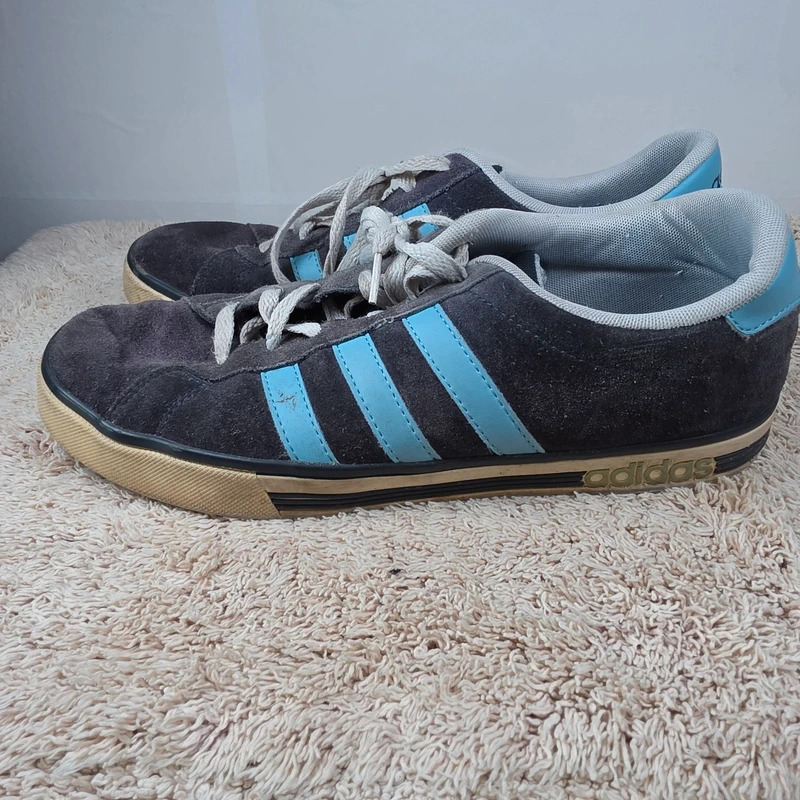 Adidas F38322 Men’s Suede Trainers UK 9 Grey Blue Retro
