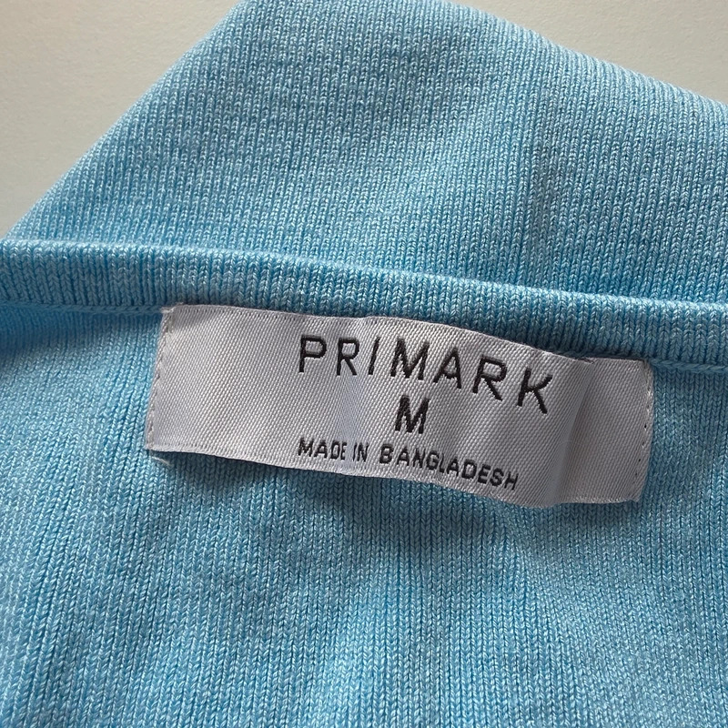 Primark Aqua Blue Button Front Knitted Waistcoat Vest Size M image 4