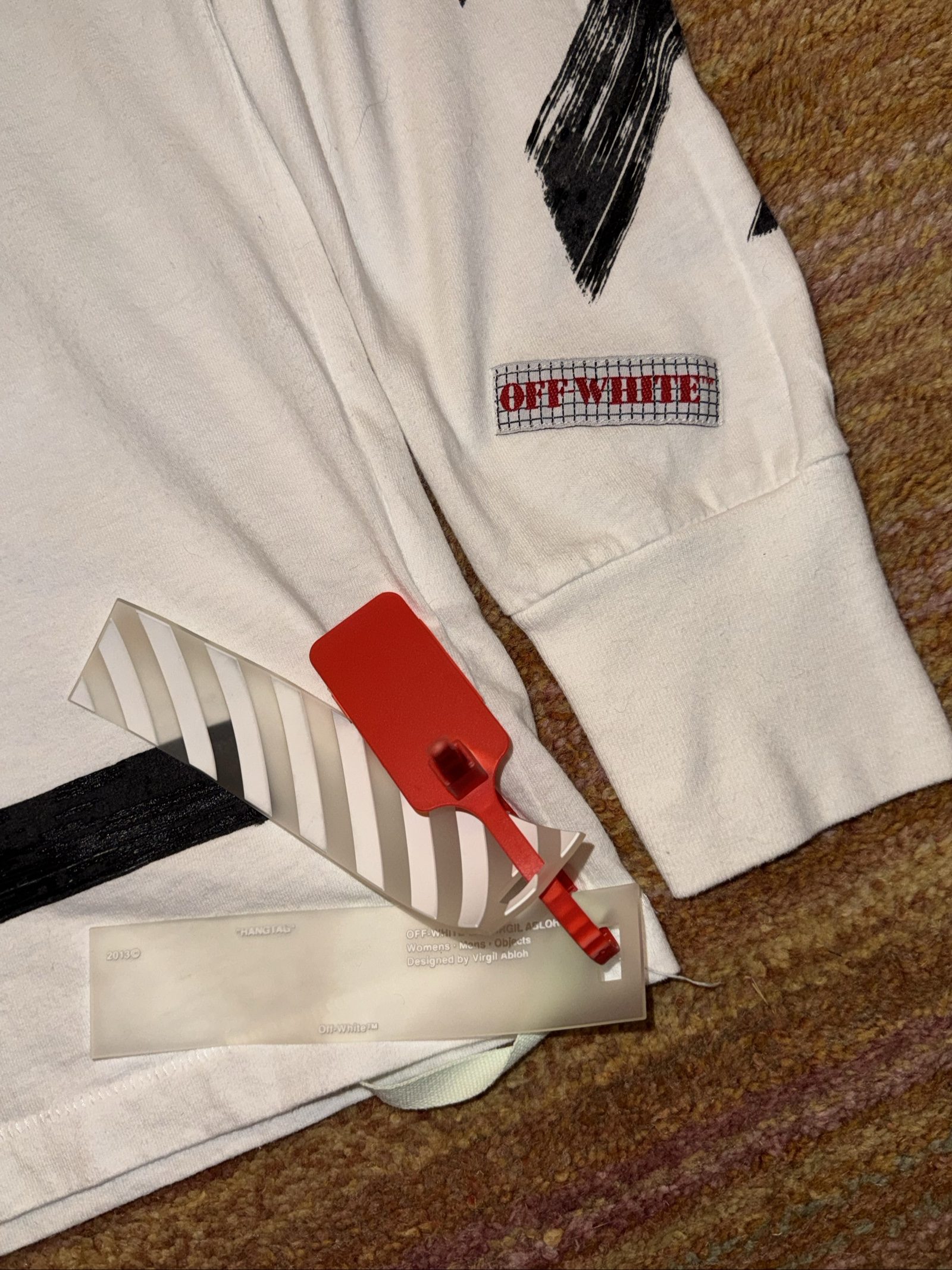 Off-White White & Black Brushstroke Arrows Long Sleeve Shirt Medium image 3