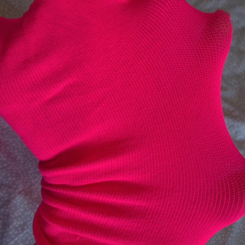Pink opaque bodystocking preloved one size 16 plus image 2