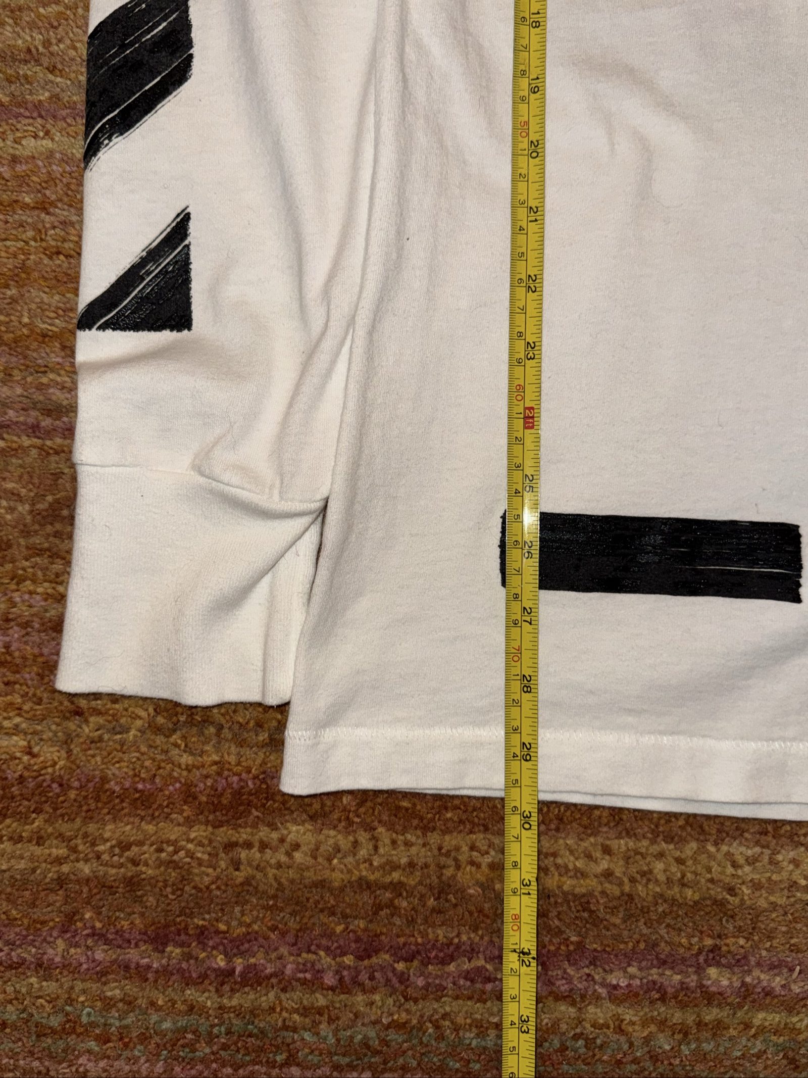 Off-White White & Black Brushstroke Arrows Long Sleeve Shirt Medium image 8