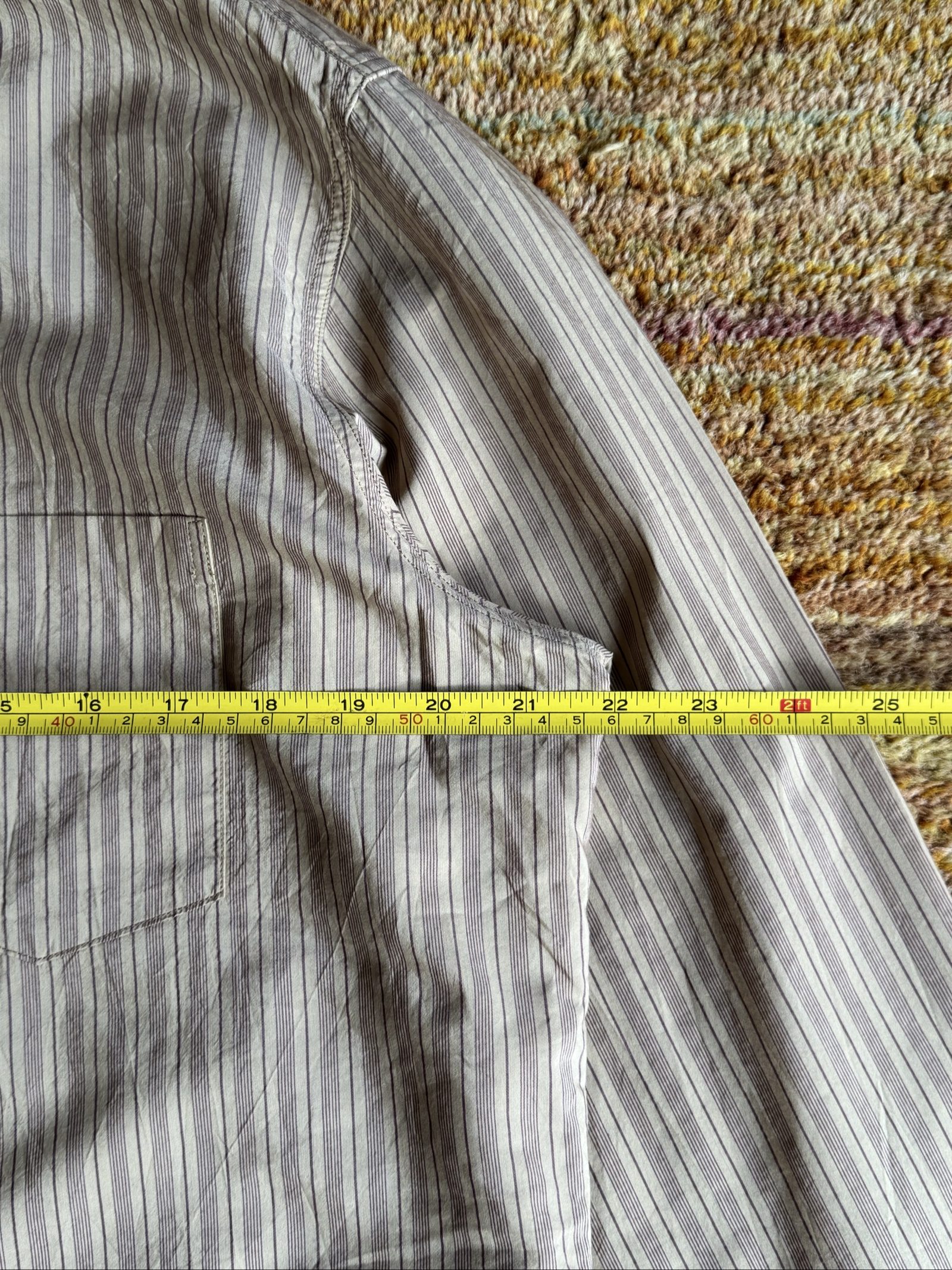 Dries Van Noten Beige & Brown Striped Shirt Size 52 Cotton & Cupro image 6