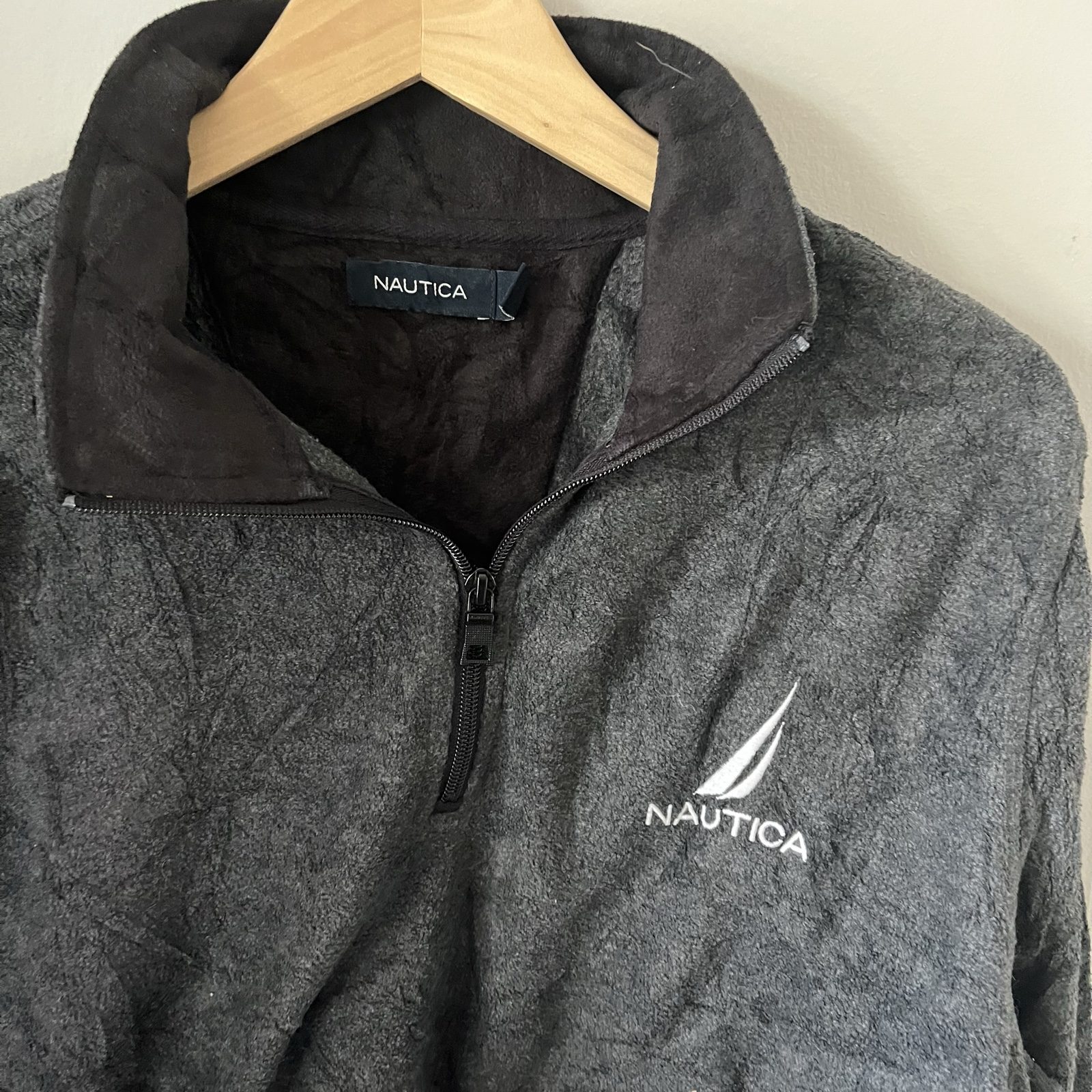 Nautica Men's Charcoal Grey 1/4 Zip Fleece Large image 2