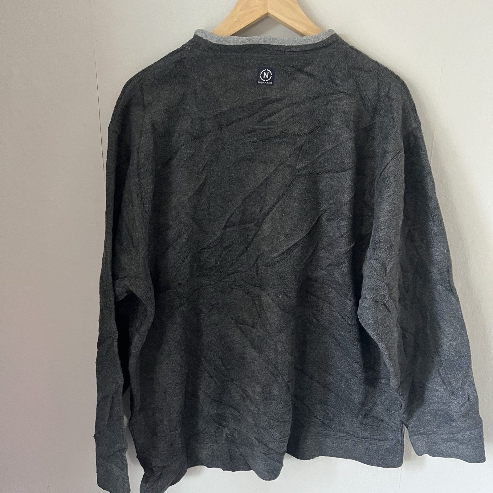 Nautica Men's Grey Fleece Sweatshirt Large Soft Texture image 4