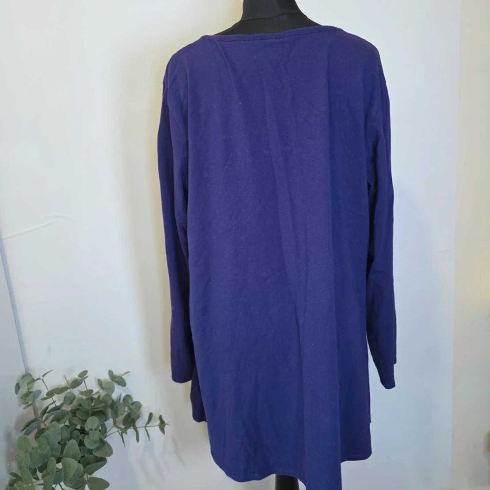 DG2 Diane Gilman Purple Embellished Tunic Top 2XL image 4