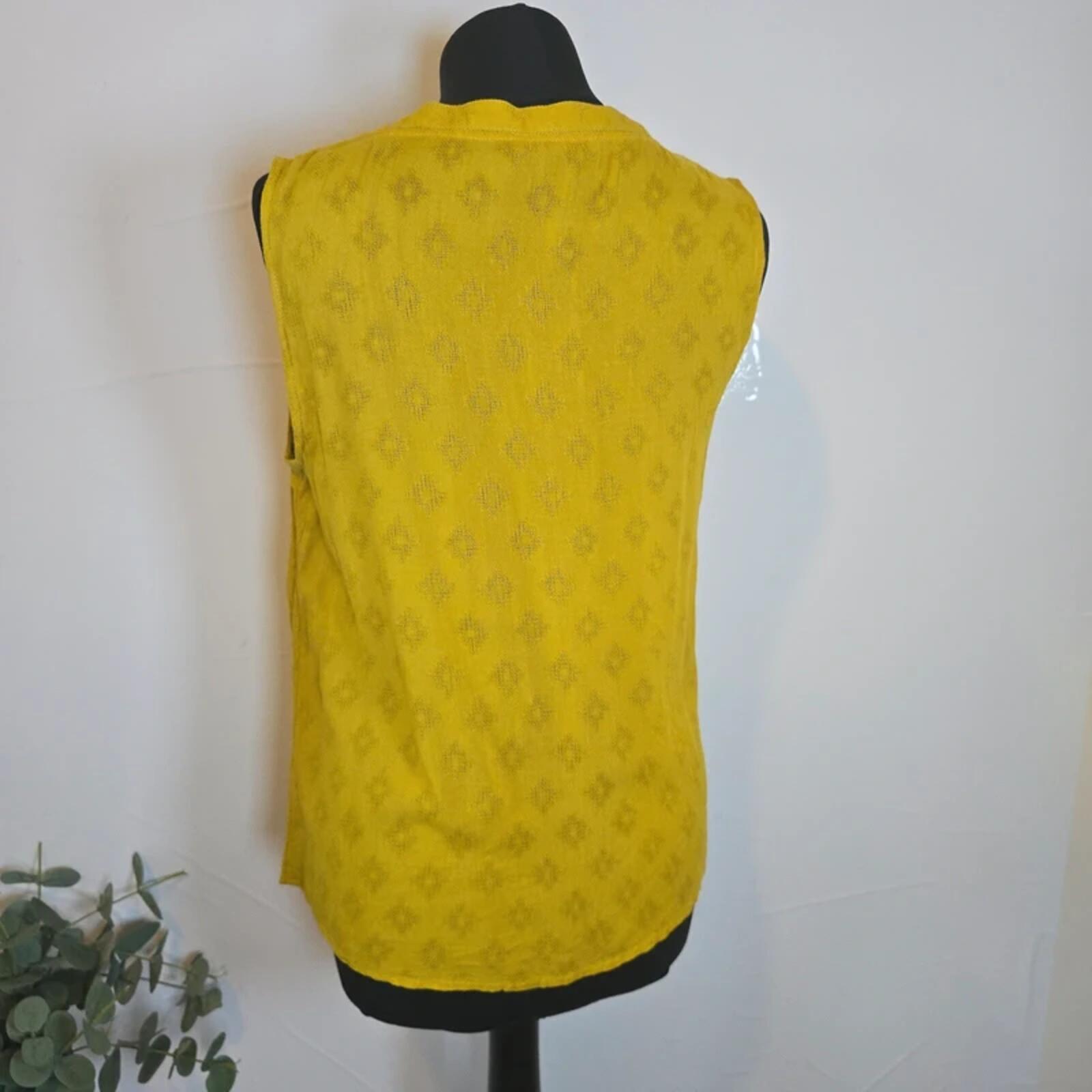 TU Mustard Yellow Sleeveless Tie Front Blouse Top UK14 Boho Summer image 3