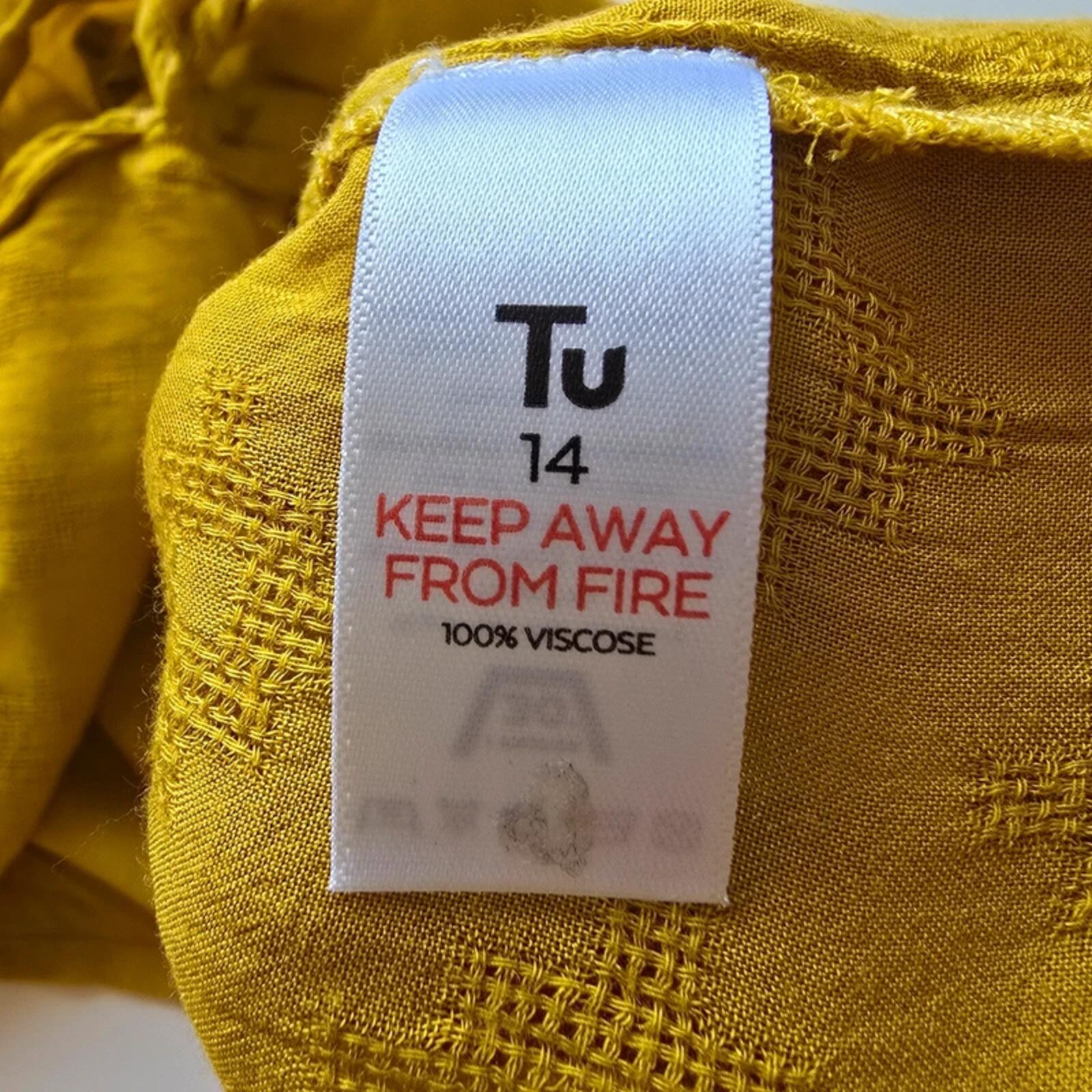 TU Mustard Yellow Sleeveless Tie Front Blouse Top UK14 Boho Summer image 5