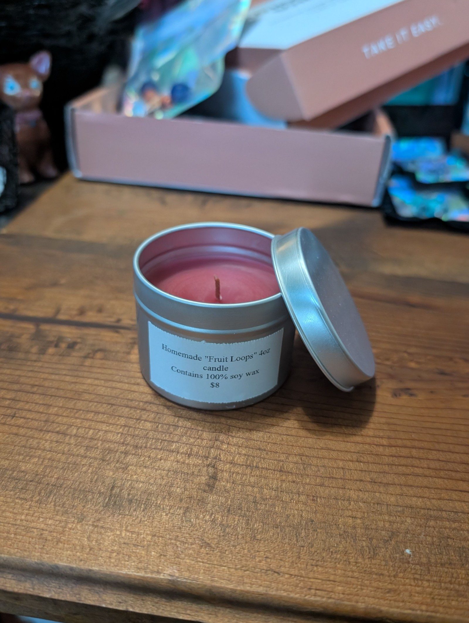 Homemade Fruit loop candle (4oz)