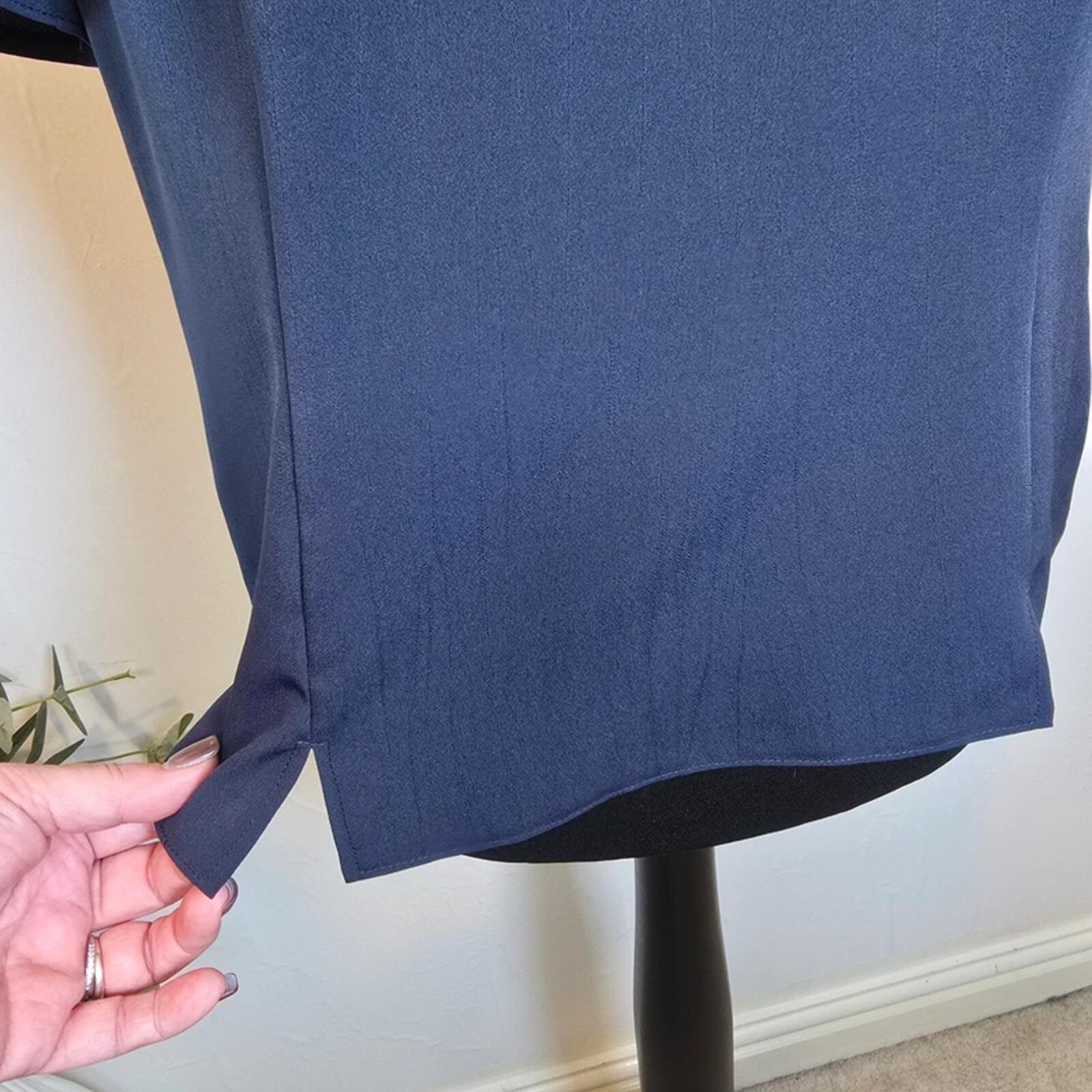 Habella Navy Embellished Floaty Blouse Top Size 12 UK Elegant Layered Hem image 3
