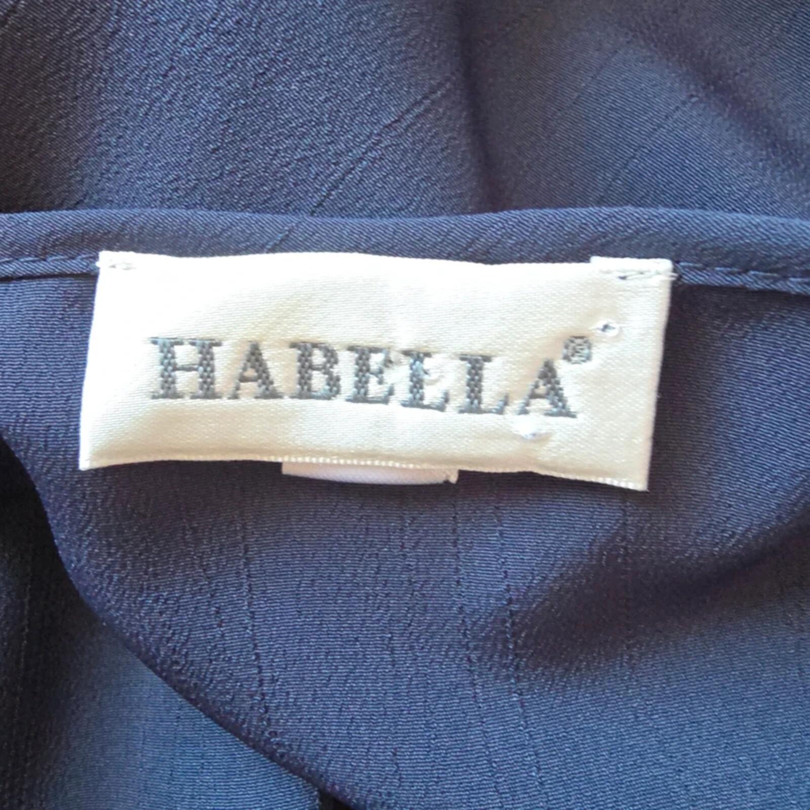 Habella Navy Embellished Floaty Blouse Top Size 12 UK Elegant Layered Hem image 4