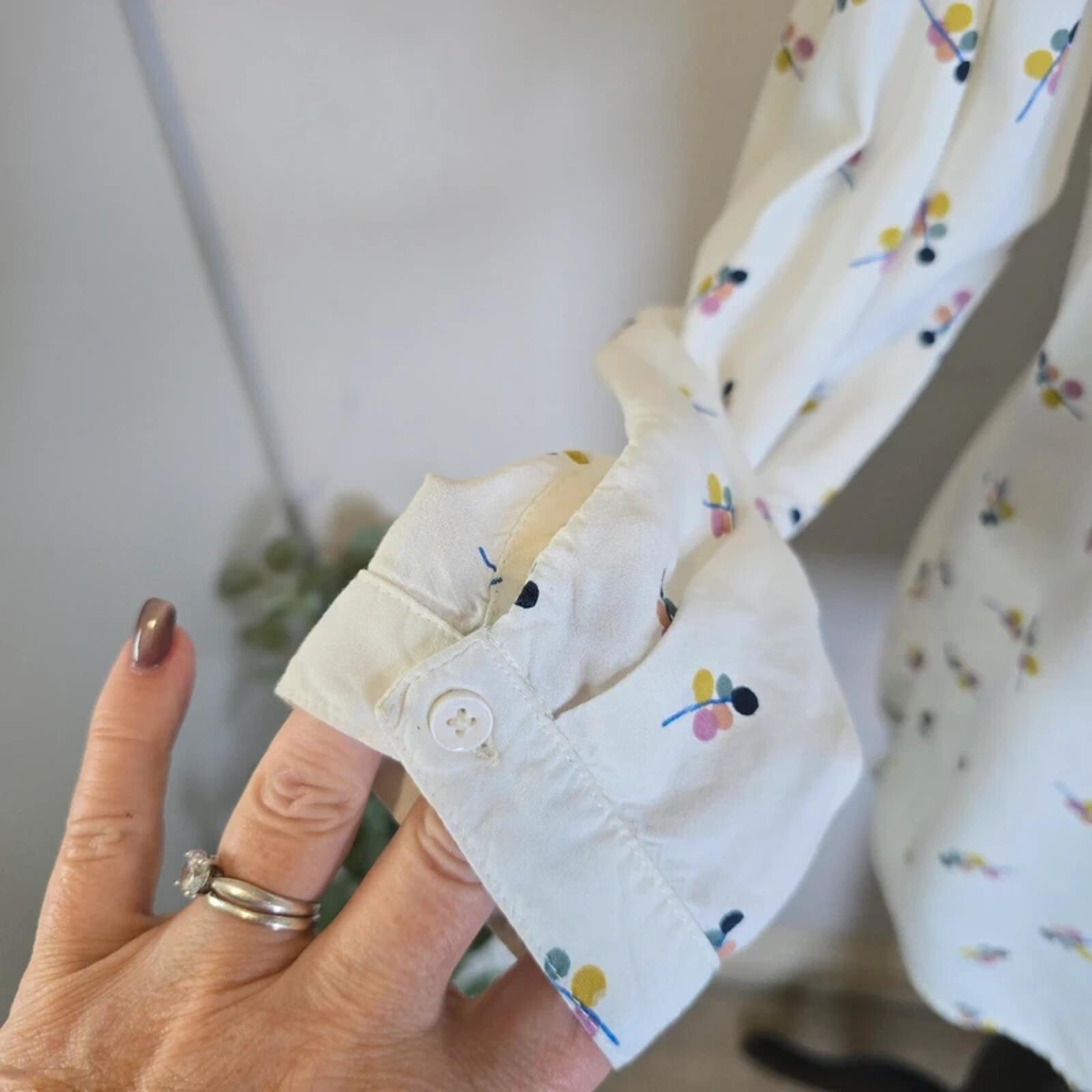 Crew Clothing Company White Print Blouse Top Size 12 Viscose image 3