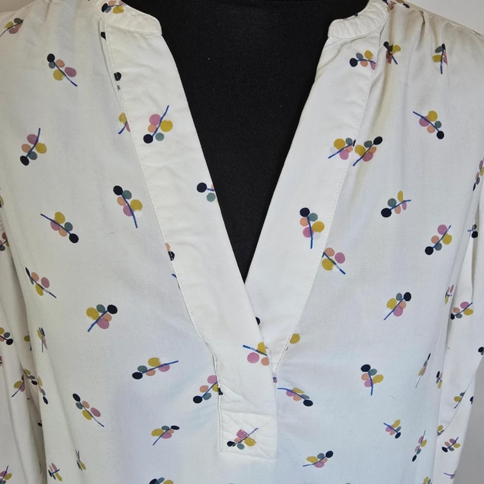 Crew Clothing Company White Print Blouse Top Size 12 Viscose image 5