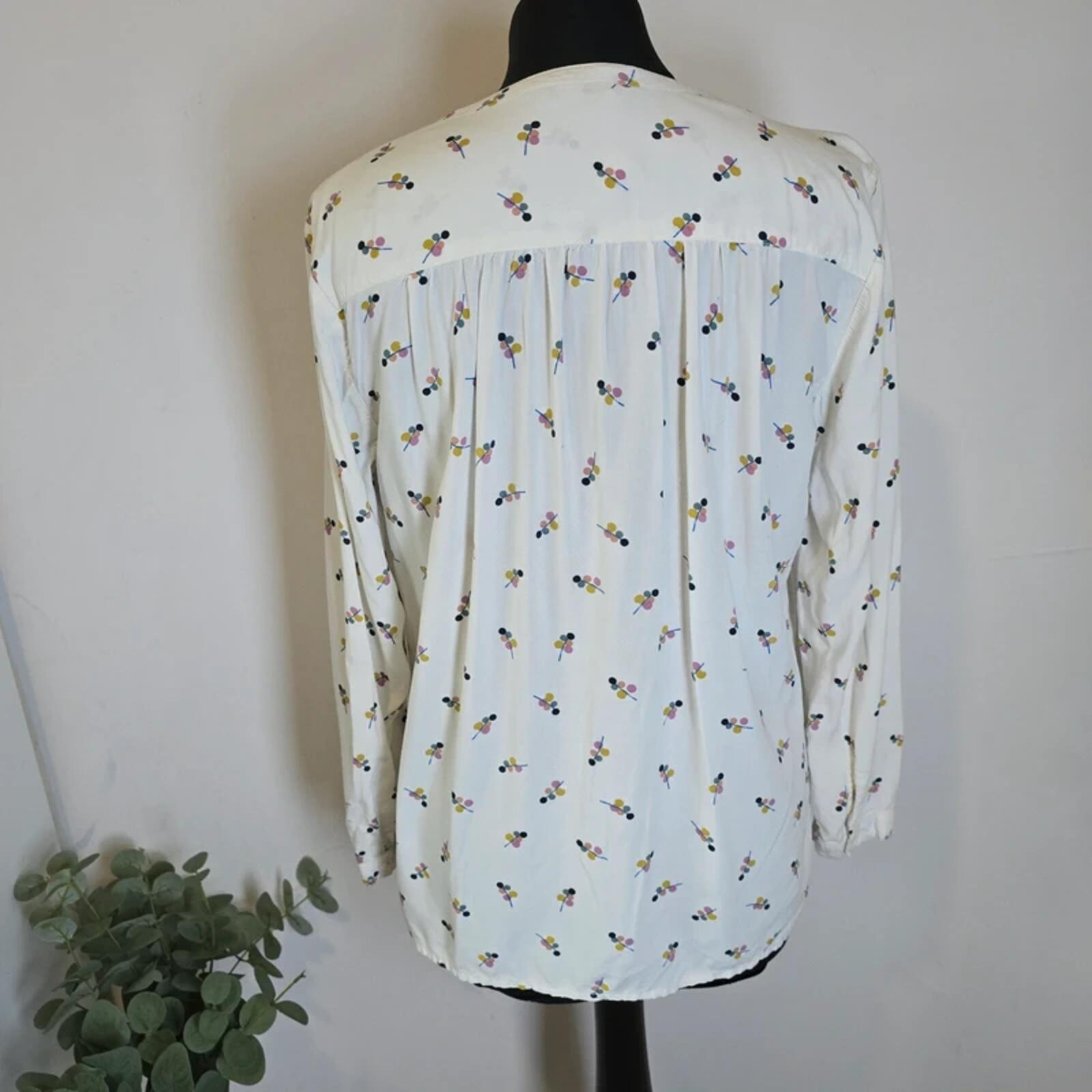 Crew Clothing Company White Print Blouse Top Size 12 Viscose image 6