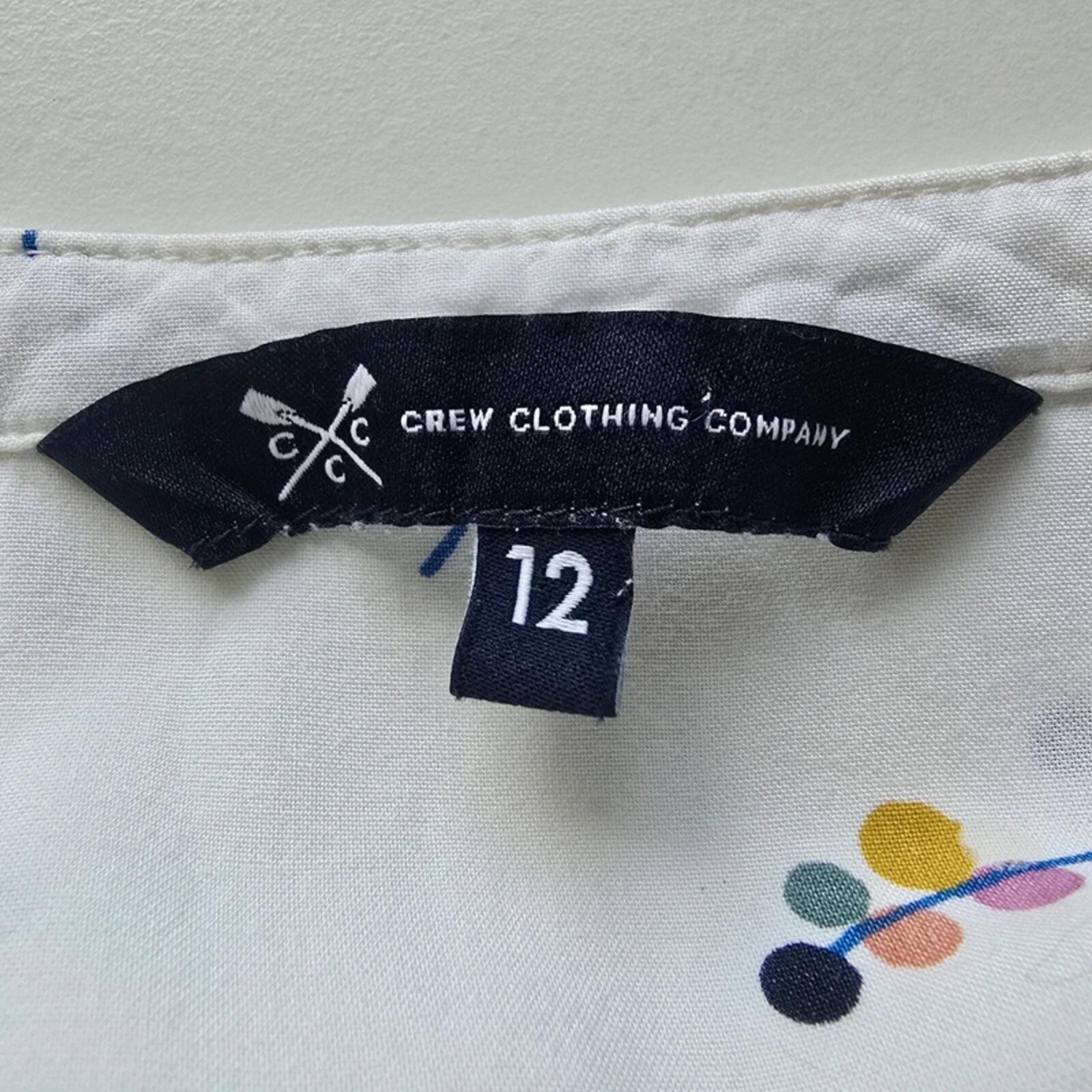 Crew Clothing Company White Print Blouse Top Size 12 Viscose image 7
