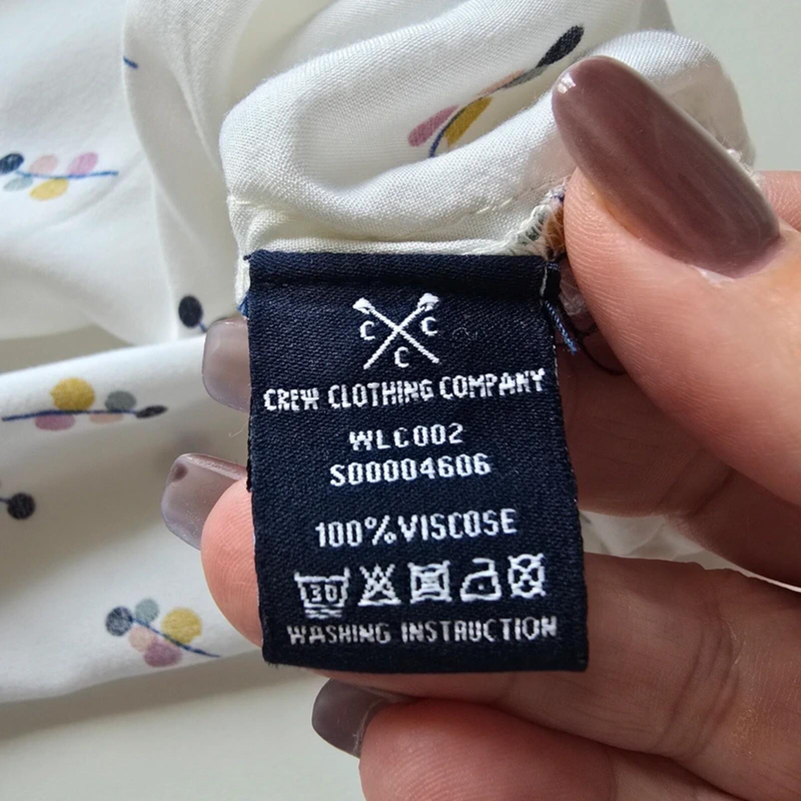 Crew Clothing Company White Print Blouse Top Size 12 Viscose image 8