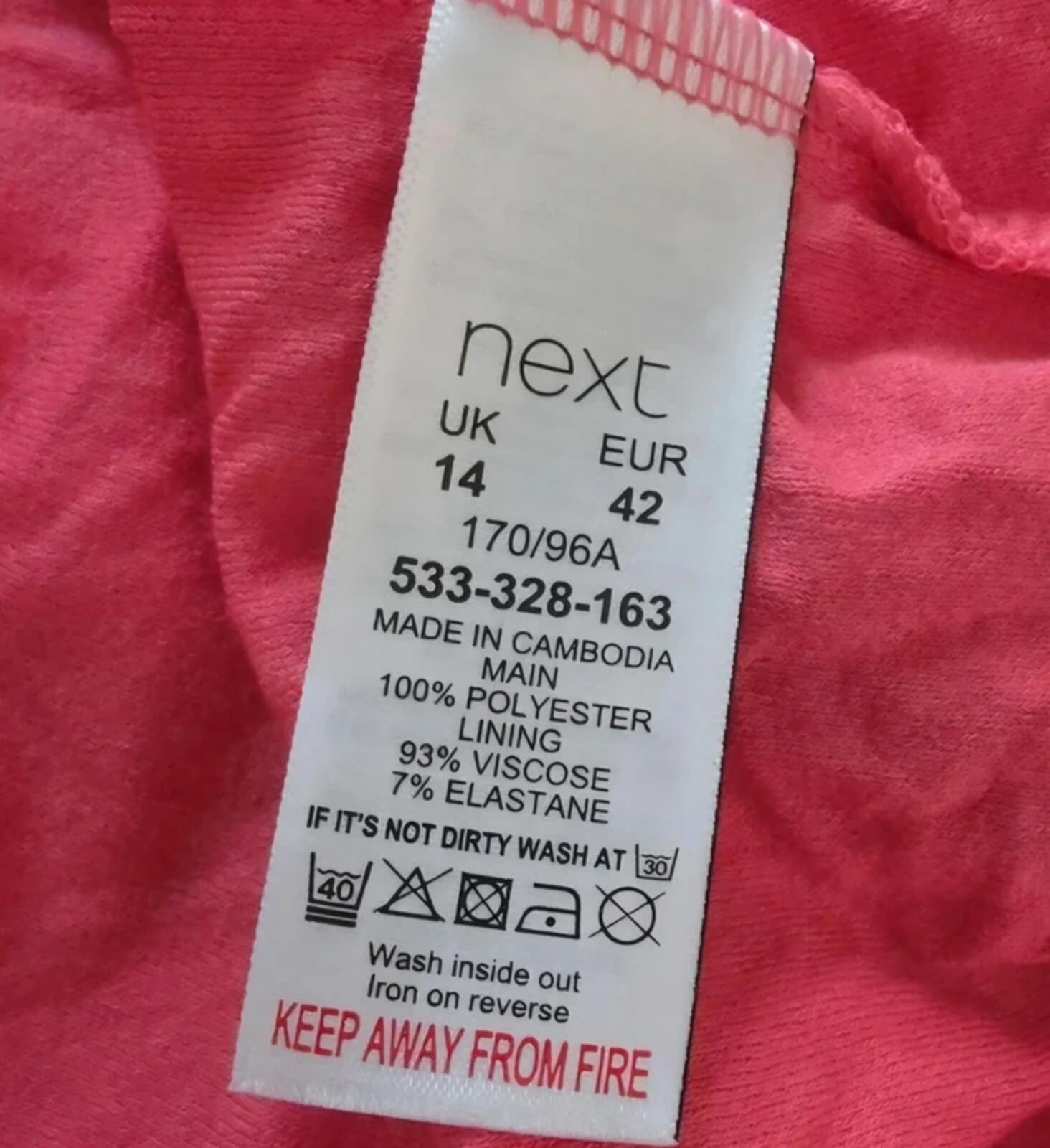 Next Floral Chiffon Layered Top Sequin Strap Coral Lining Size 14 image 7