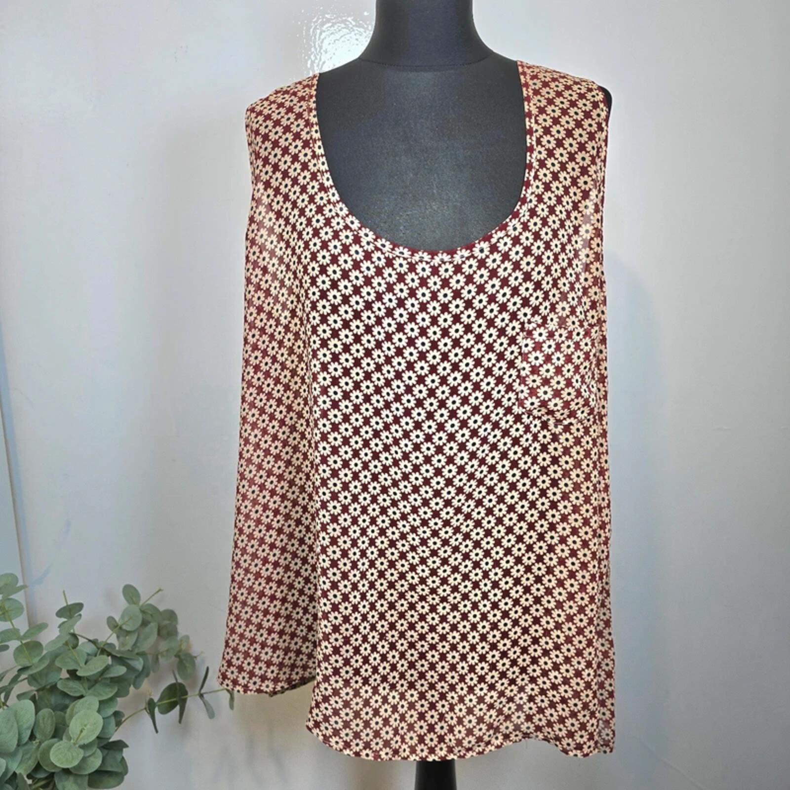 New Look Inspire Floral Sleeveless Top UK 22 Ditsy Print Summer Blouse Plus Size