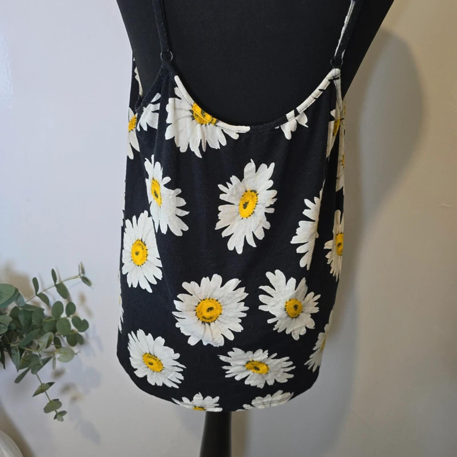 Dorothy Perkins Black Daisy Print Cami Top Floaty Sleeveless Size 20 image 3