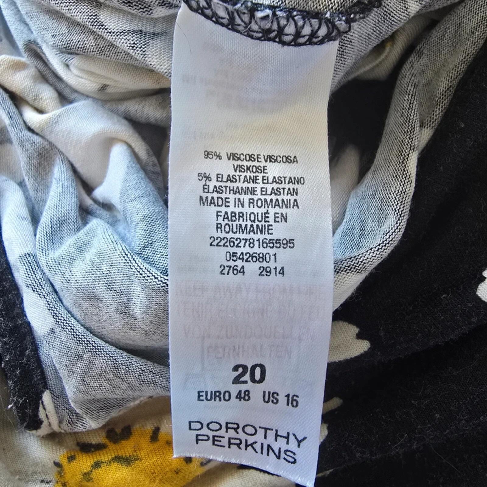 Dorothy Perkins Black Daisy Print Cami Top Floaty Sleeveless Size 20 image 5