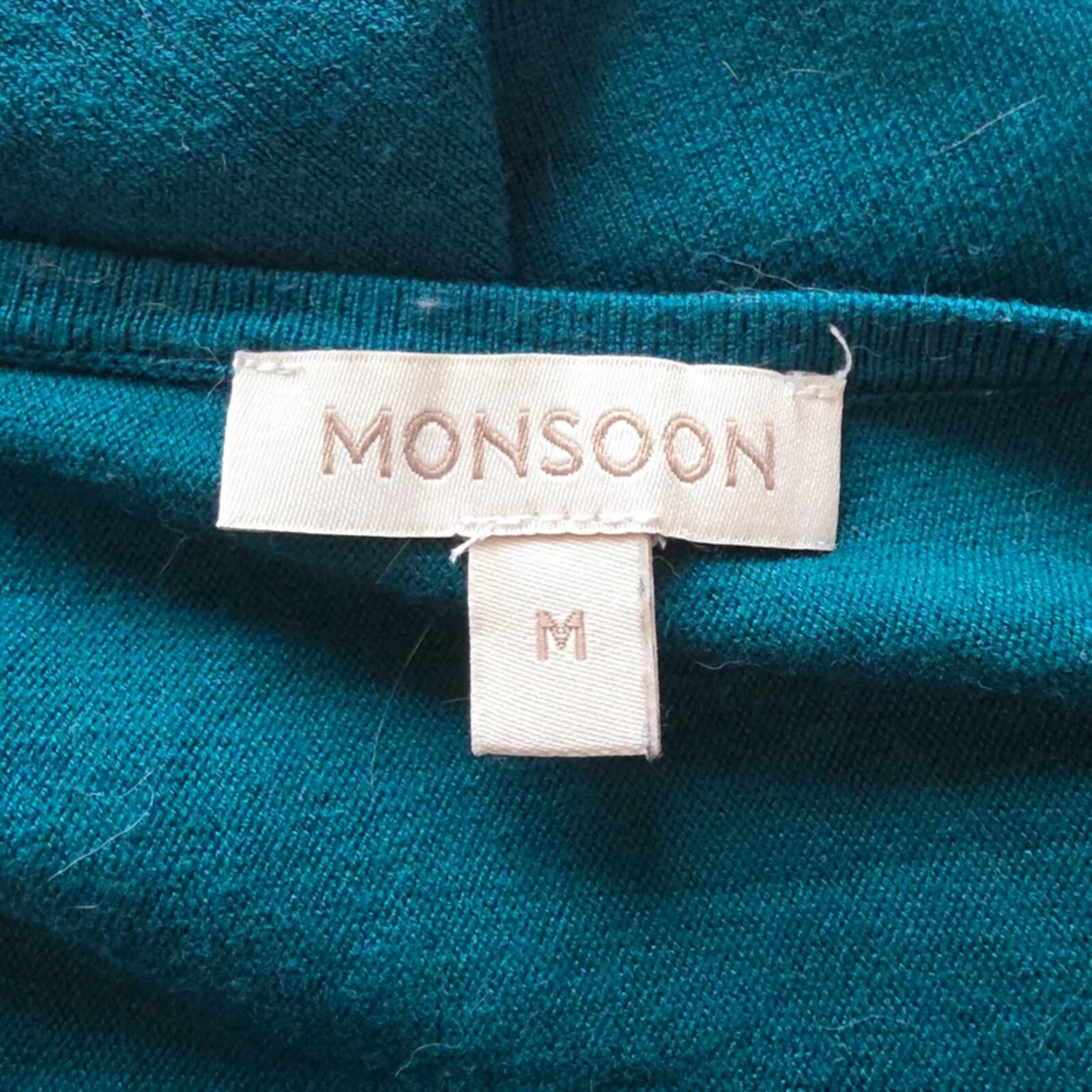Monsoon Star Embellished V Neck Jumper Teal Fairycore Soft Knit M image 4