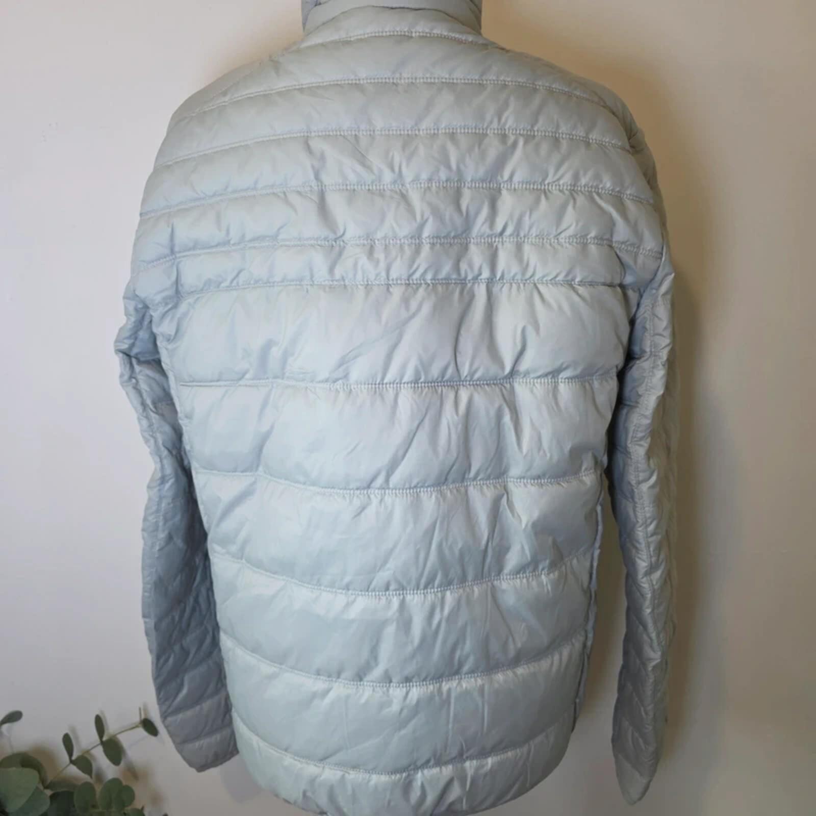 Michael Kors Puffer Jacket Light Blue/Grey Quilted Zip Up Lightweight Coat M image 5