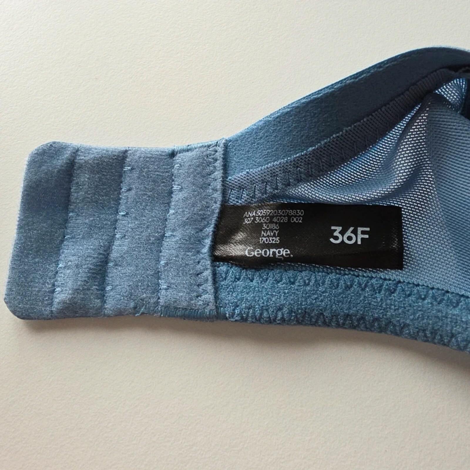 George 36F Blue T-Shirt Bra Full Cup Smooth Everyday Support image 4