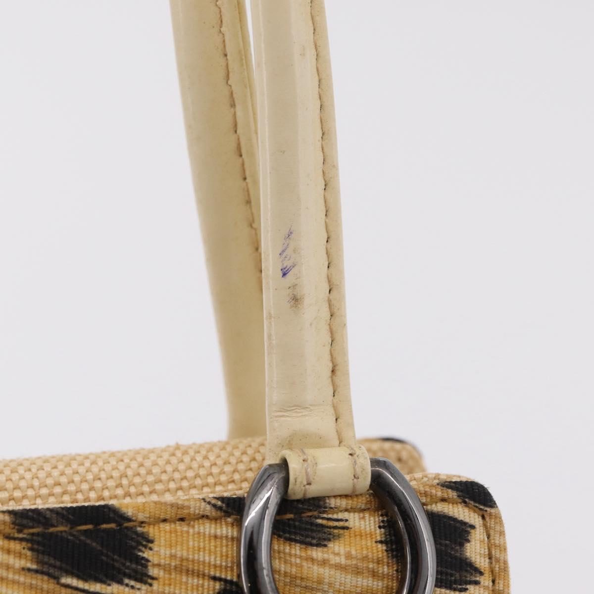 Christian Dior Hand Bag Canvas Beige Silver Auth 205405V image 10