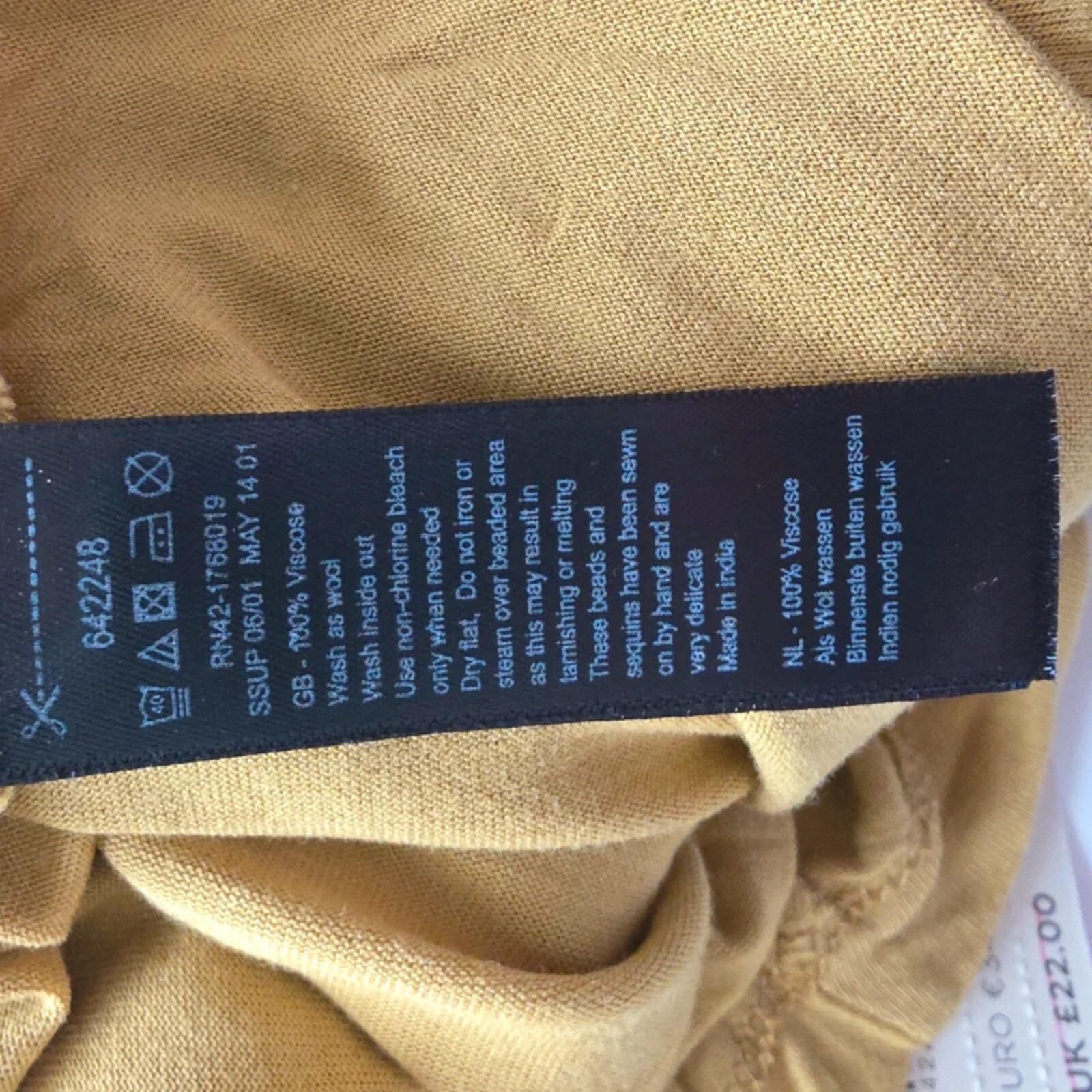 Monsoon NWT Ochre Beaded Vest Top UK 16 100% Viscose Sleeveless Top image 6