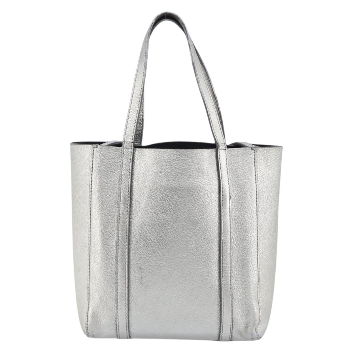 Balenciaga Everyday Tote XXS Bag Leather 2way Silver 551815 Auth bs37460 image 2