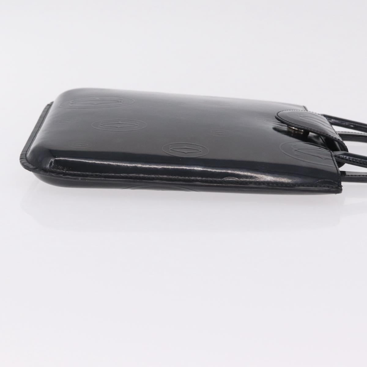 Cartier Hand Bag Patent Black Auth 207546V image 4
